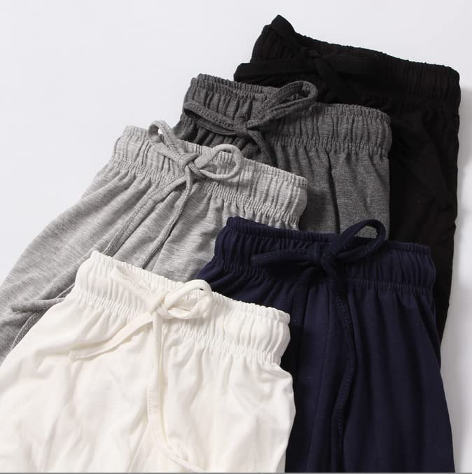 Men's Soft Modal Sleep Shorts with Pockets & Button Fly - Comfortable Lounge Pajama Bottoms for Relaxing at Home or Traveling