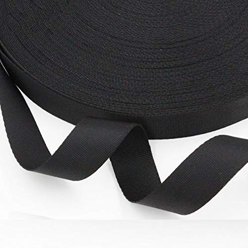 1.5 Inch Wide Flat Nylon Webbing Strap - 10 Yards (Black) | Heavy Duty DIY Material for Luggage Straps, Dog Leashes, Outdoor Gear & Furniture Repair | Perfect for Camping, Hiking, Home Improvement & Craft Projects