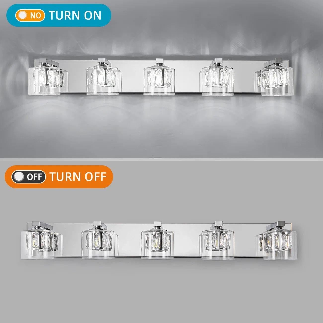 Kolt Modern 5-Light Bathroom Vanity Lighting Fixture - Elegant LED Vanity Light for Bathroom Mirror, Perfect for Modern Home Decor & Spa-Like Ambience