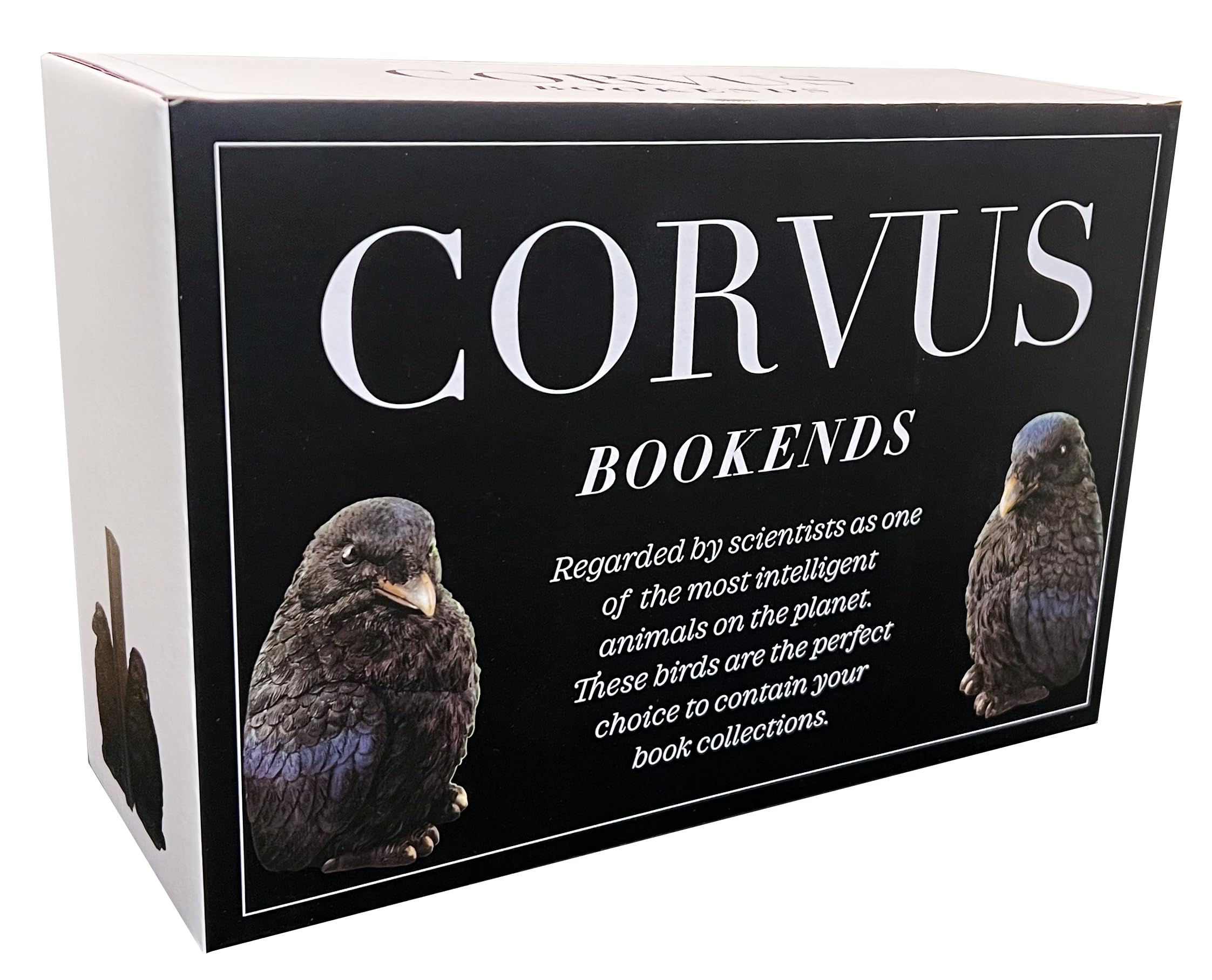 Raven Bookends for Home Decor - Gothic Shelf Display