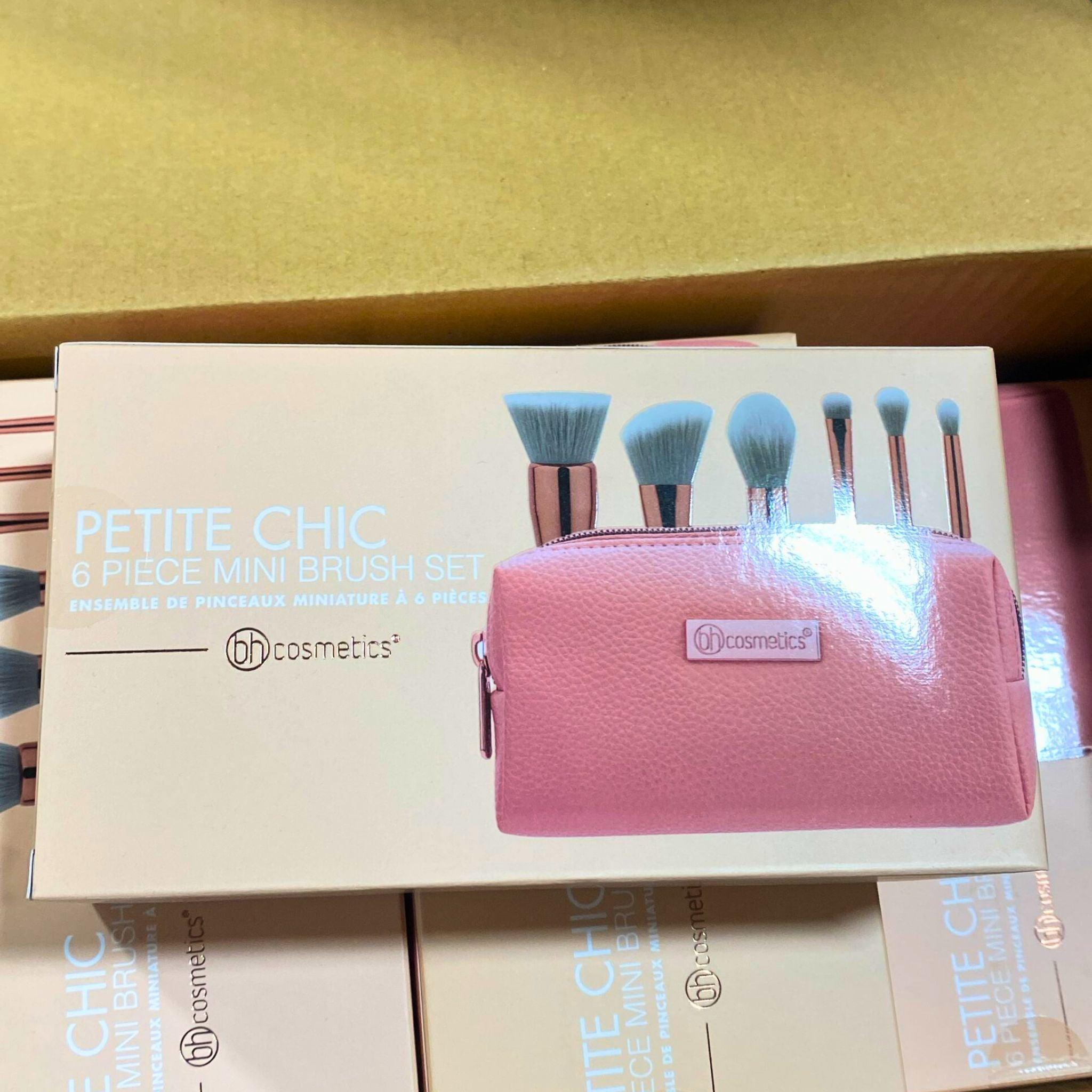 BH Cosmetics Petite Chic 6-Piece Mini Brush Set with Travel Case - 24 Pcs Lot - Perfect for Makeup Artists & Travel Makeup Kits