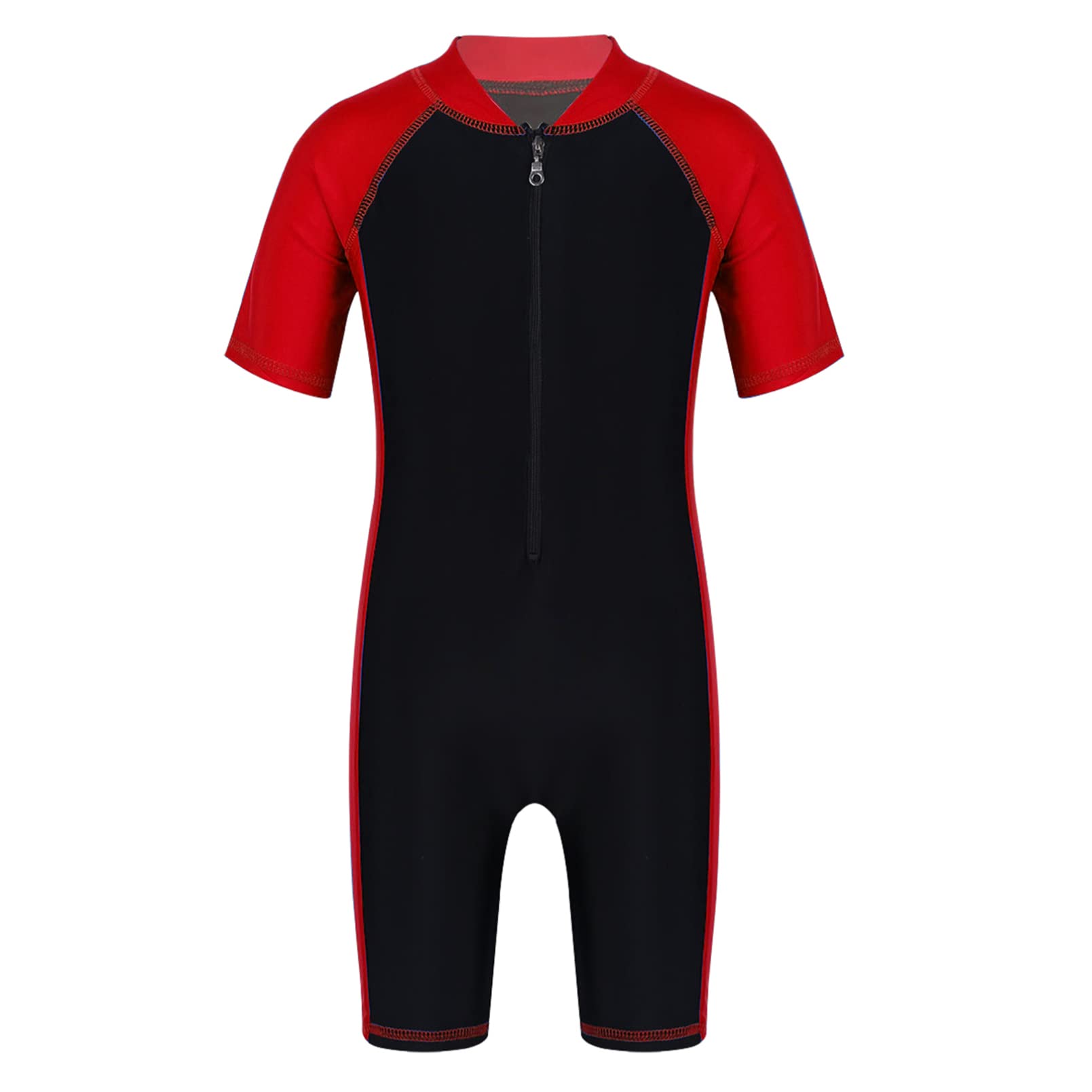 **Inhzoy Boys' One Piece Swimwear - Short Sleeve Thermal Wetsuit for Kids | UV Protection & Quick Dry | Perfect for Swimming, Surfing & Beach Play**