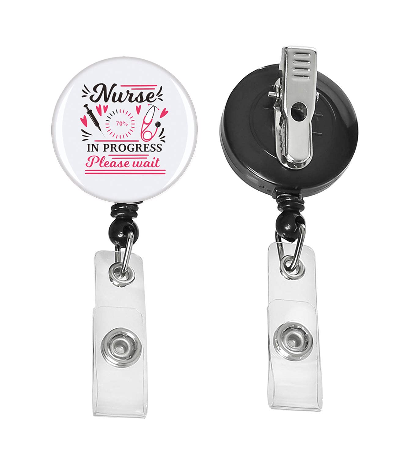 Nurse Badge Reel Retractable ID Holder with Alligator Clip & Nylon Cord - Doctor Lanyard for Nurses, Medical Staff & Healthcare Professionals | Perfect for Hospitals, Clinics & Healthcare Facilities