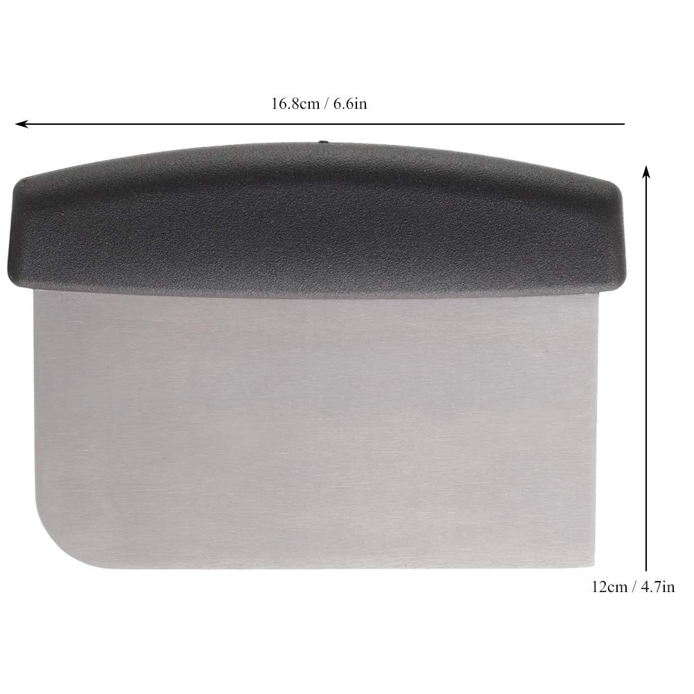 Premium Stainless Steel Dough Scraper & Pastry Cutter - 16.8x20.1cm Kitchen Tool for Bread, Cake, Fondant - Perfect for Baking, Pizza Dough, Cookie Cutting & Icing Decoration