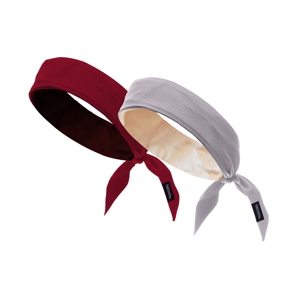 Hairbrella Adjustable Satin Lined Headband for Women - 2 Pack | Soft Stretchy Hair Accessories for Workouts, Yoga & Everyday Wear