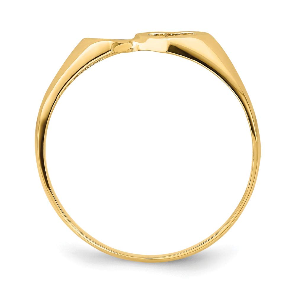 14K Solid Yellow Gold Double Heart Cut-Out Ring Band for Women - Elegant Stackable Ring for Valentine's Day, Anniversary, or Everyday Wear