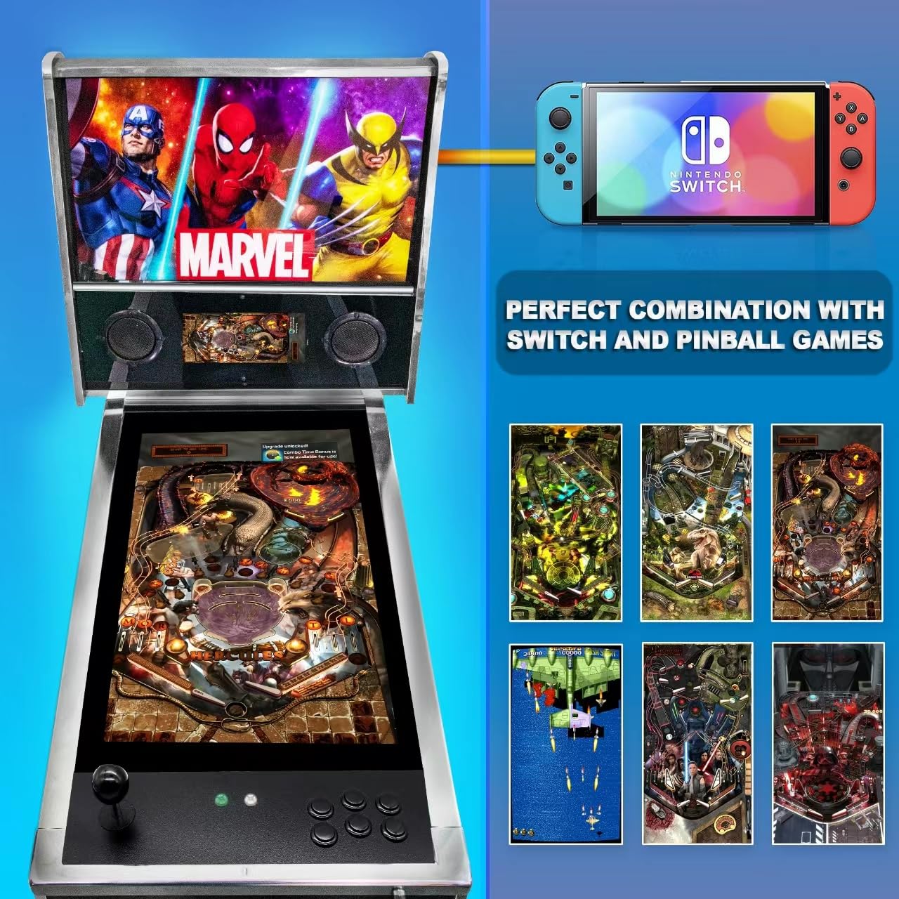 Arcade1Up Switch Fighting Stick - Digital Pinball Joystick Controller for Nintendo Switch | Compatible with Arcade1Up Pinball Machines | Perfect for Home Arcade Gaming & Multiplayer Battles