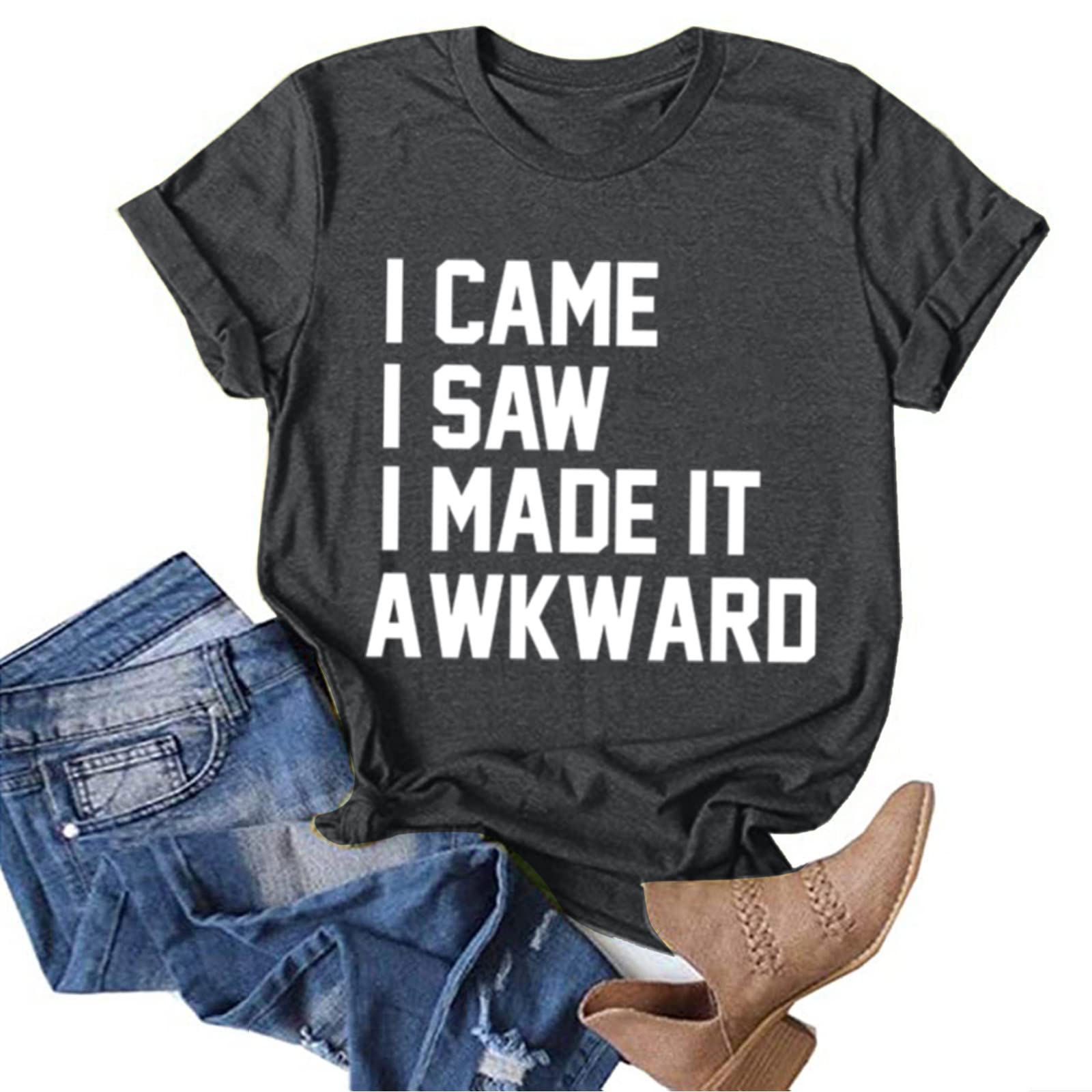 Funny Graphic Letter Print T-Shirts for Women - O-Neck Short Sleeve Casual Summer Tops | Perfect for Everyday Wear, Beach Outings & Weekend Hangouts
