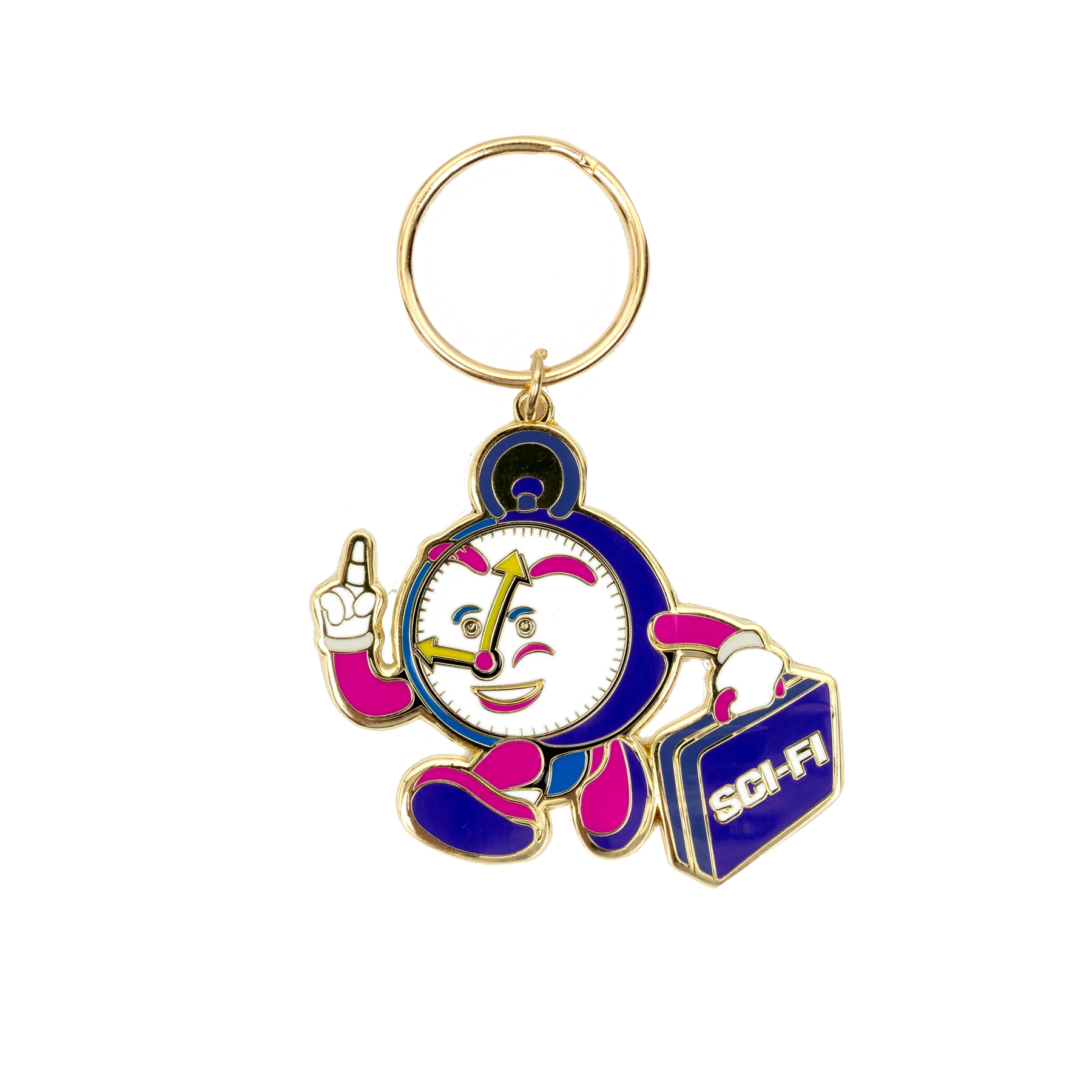 Sci-Fi Fantasy Time Travel Keychain - Gold Plated Novelty Gift for Book Lovers & Movie Fans - Perfect for Keyrings, Backpacks, and Cosplay Accessories