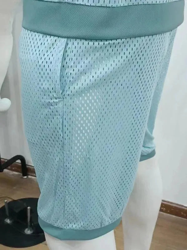 Trendy Mesh Short Sleeve Two Piece Set for Women - Summer Outfits, Beachwear & Casual Street Style