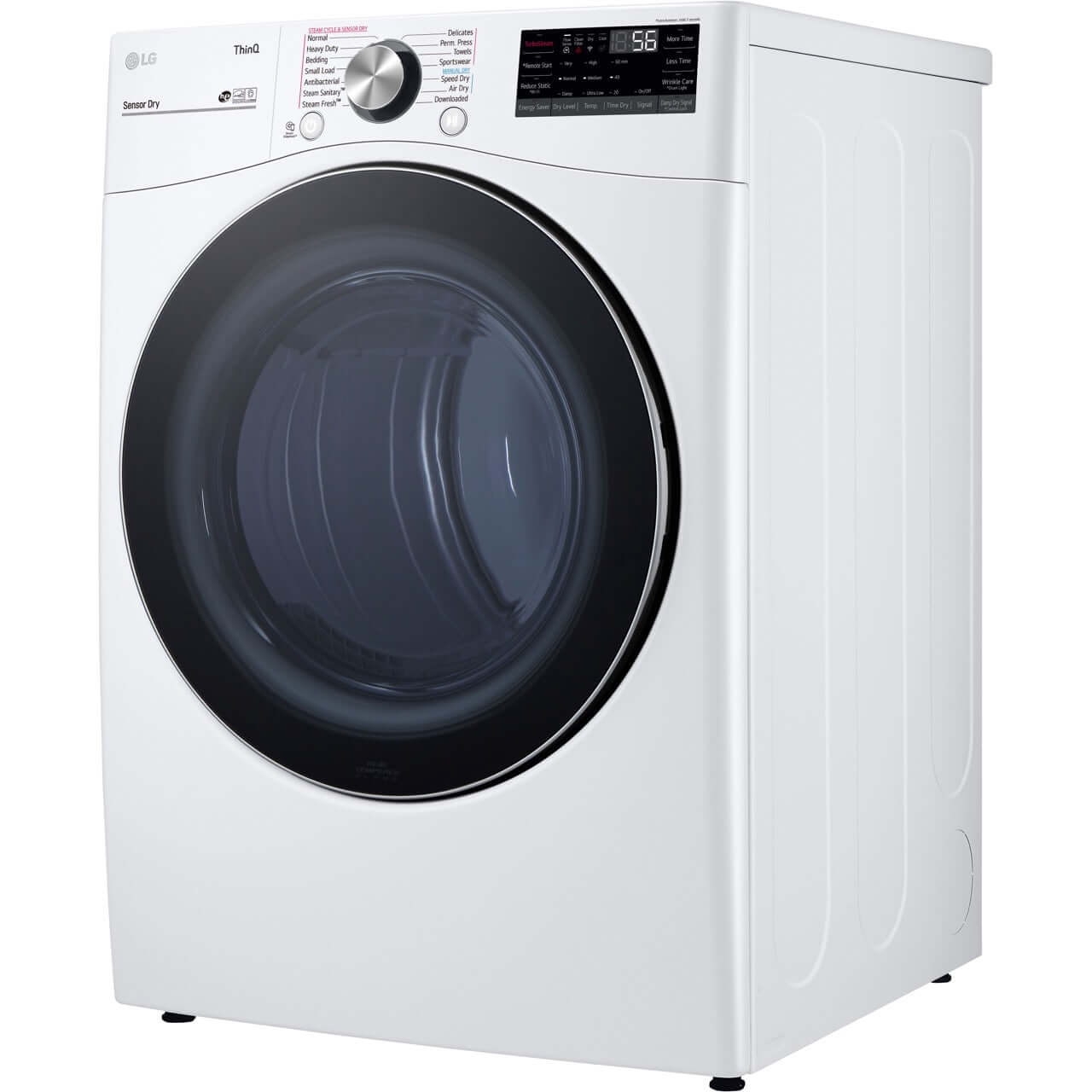 LG DLGX4201W 27 Inch 7.4 Cu Ft Front Load Gas Dryer with TurboSteam Technology - Built-In Intelligence, White - Perfect for Large Families & Quick Drying Needs