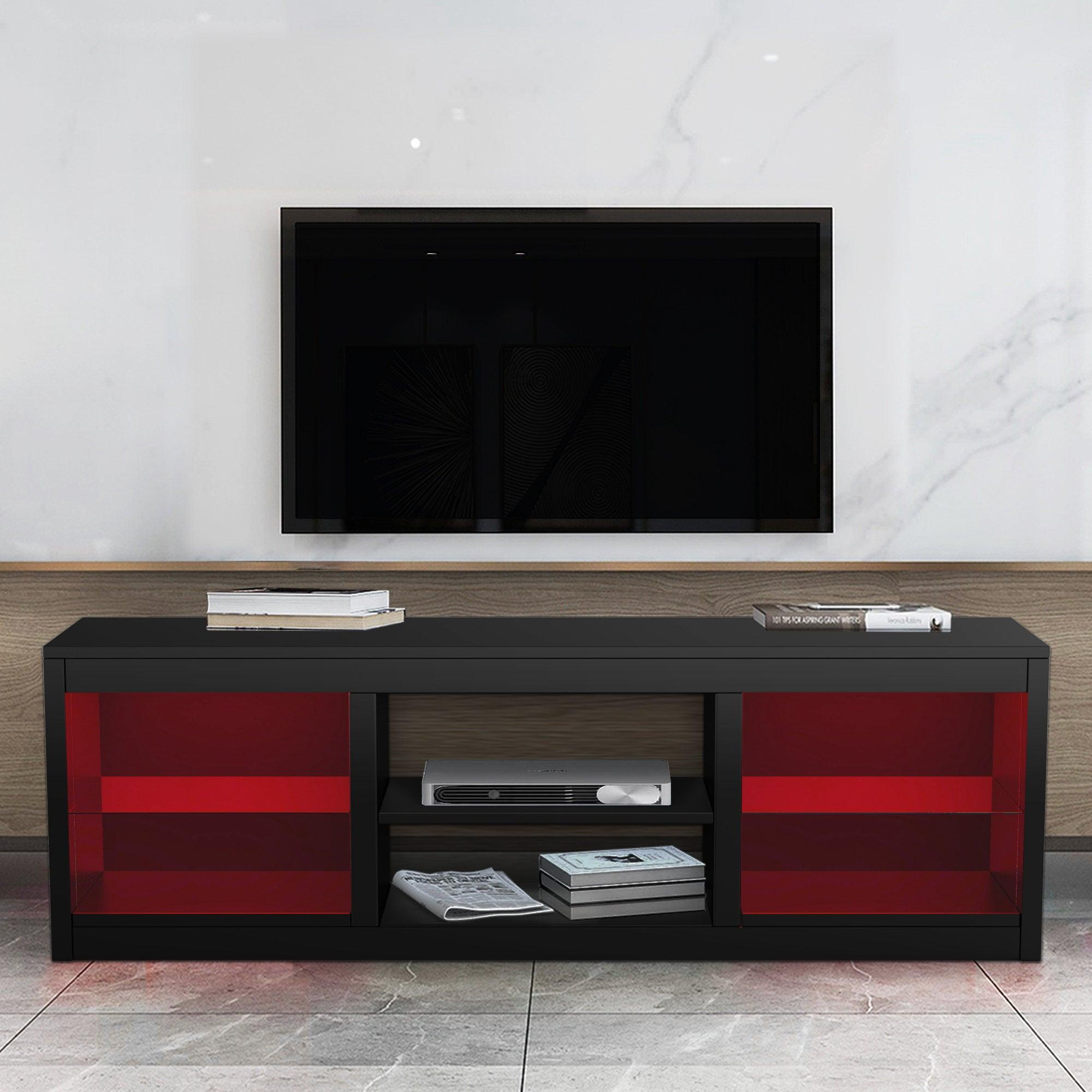 68 Inch Modern TV Stand with LED Lights - Sturdy Media Console for Living Room, Entertainment Center, Home Theater Setup & Gaming Room Decor