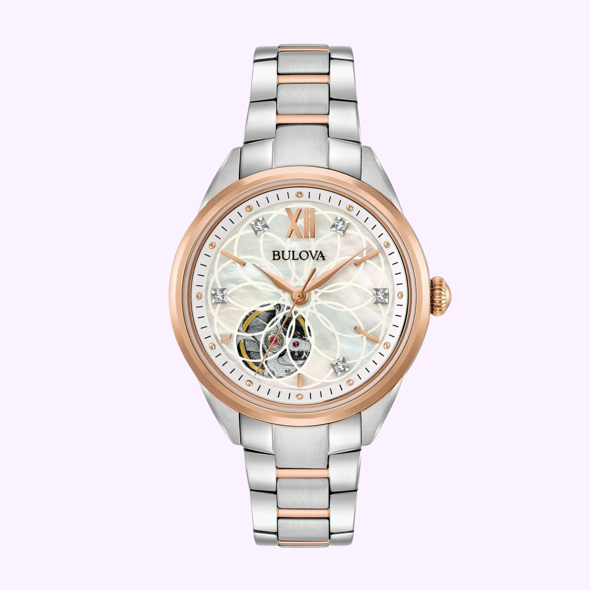 Bulova 98P170 Sutton Automatic Women's Watch - Two-Tone Stainless Steel Band, Silver & Gold, Japanese Movement | Elegant Dress Watch for Business, Parties & Special Occasions
