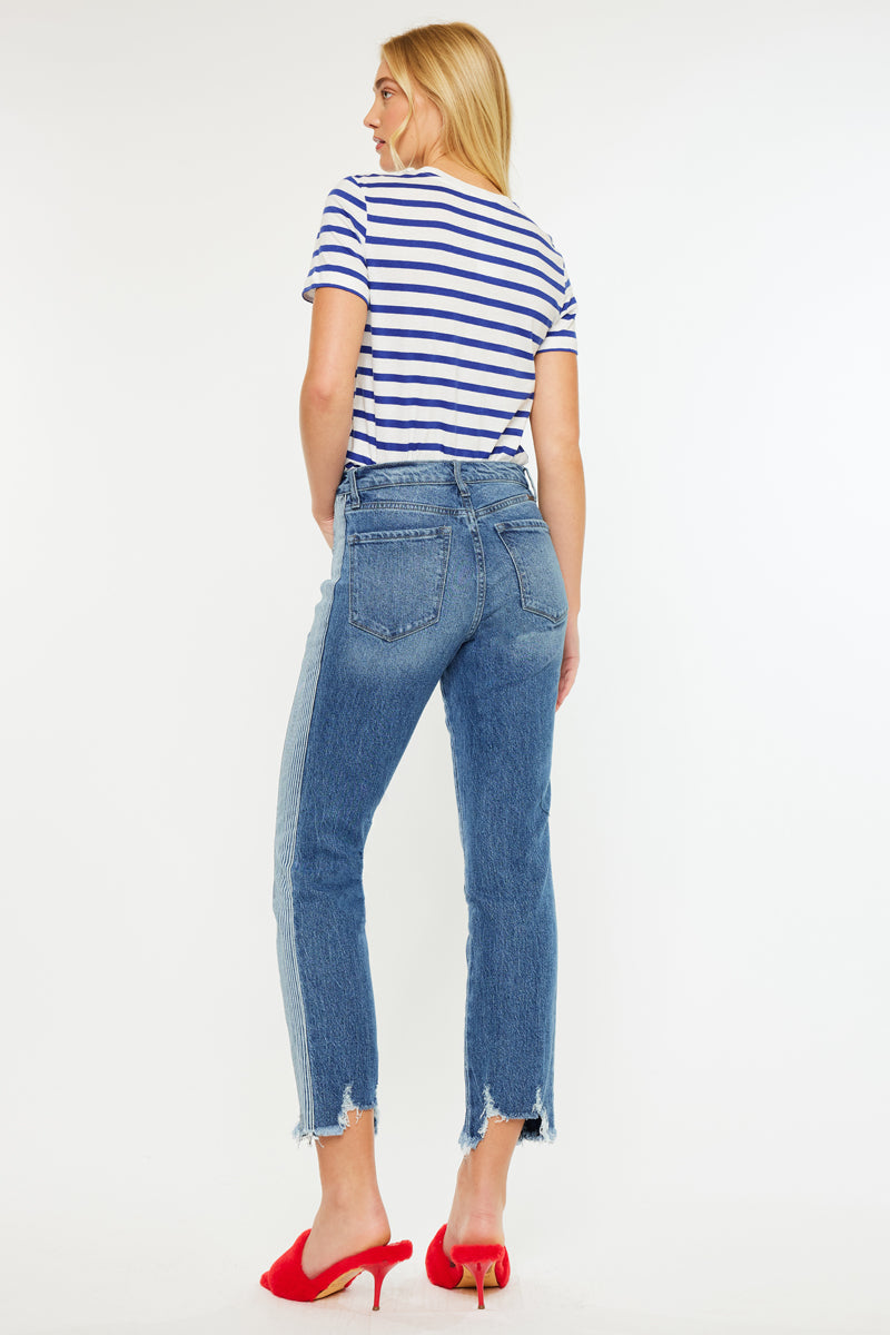 Erin High Rise Slim Straight Leg Jeans for Women - Stretchy Denim Pants, Comfortable & Flattering Fit - Perfect for Casual Wear, Office, and Date Nights