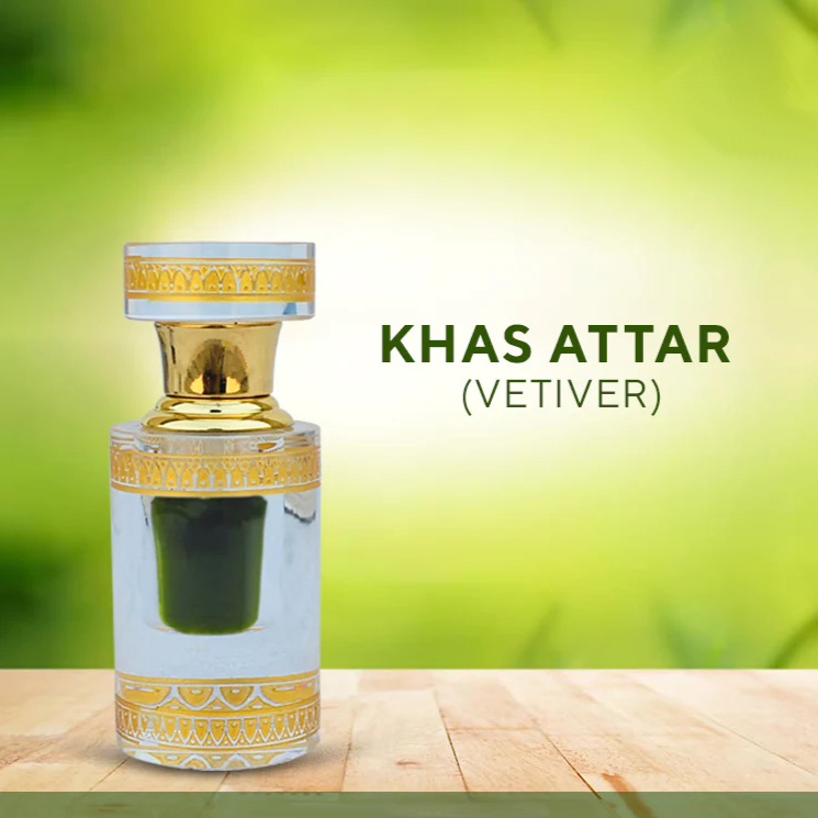 100% Pure Kannauj Indian Vetiver Khass Ruh Al Khus Qadeemi Vintage Perfume Oil - 12ml Bottle | Natural Aromatherapy, Meditation & Spiritual Use | Premium Attar for Men & Women