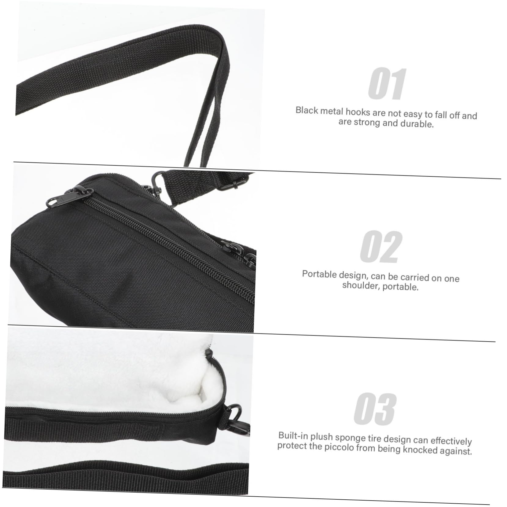 ERINGOGO Piccolo Bag - Otomatone Piccolo Pouch & Trumpet Storage Holder - Canvas Tote Case for Music Instruments - Handheld Organizer with Shoulder Strap - Perfect for Band Practice, Music Lessons & Travel