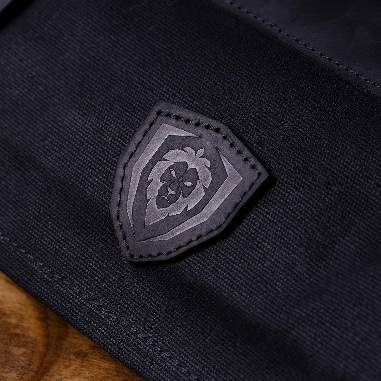 12oz Heavy Duty Canvas & Leather Knife Roll - Nightmaster Black | Dalstrong Professional Chef Knife Holder | Perfect for Chefs, BBQ & Outdoor Cooking