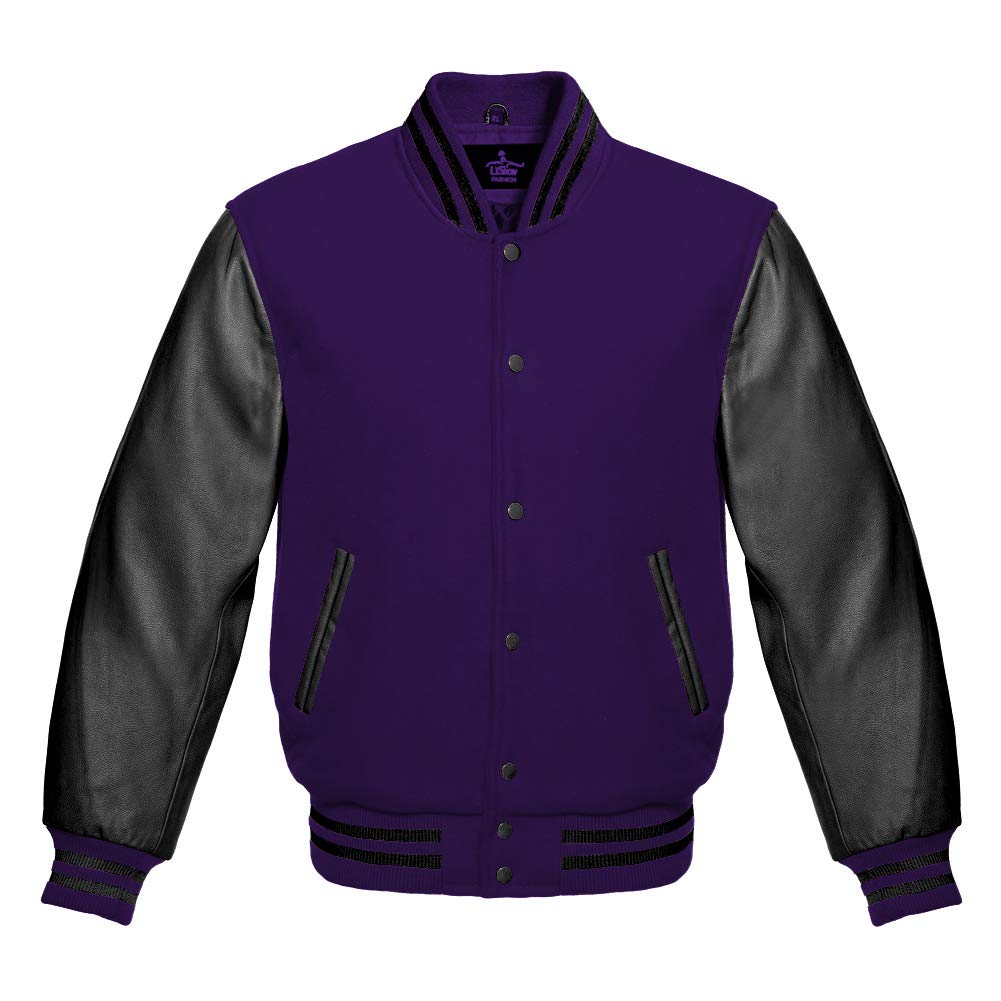 Premium Green Wool & Genuine Black Leather Varsity Jacket - Baseball Letterman Bomber Jacket for Men & Women | School, College, Casual Wear, Sports Events & Street Style Fashion