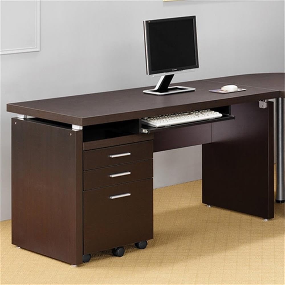 Home Square 3-Piece Office Furniture Set - Computer Desk, Mobile File Cabinet & Bookcase for Home Office, Study Room or Small Workspace