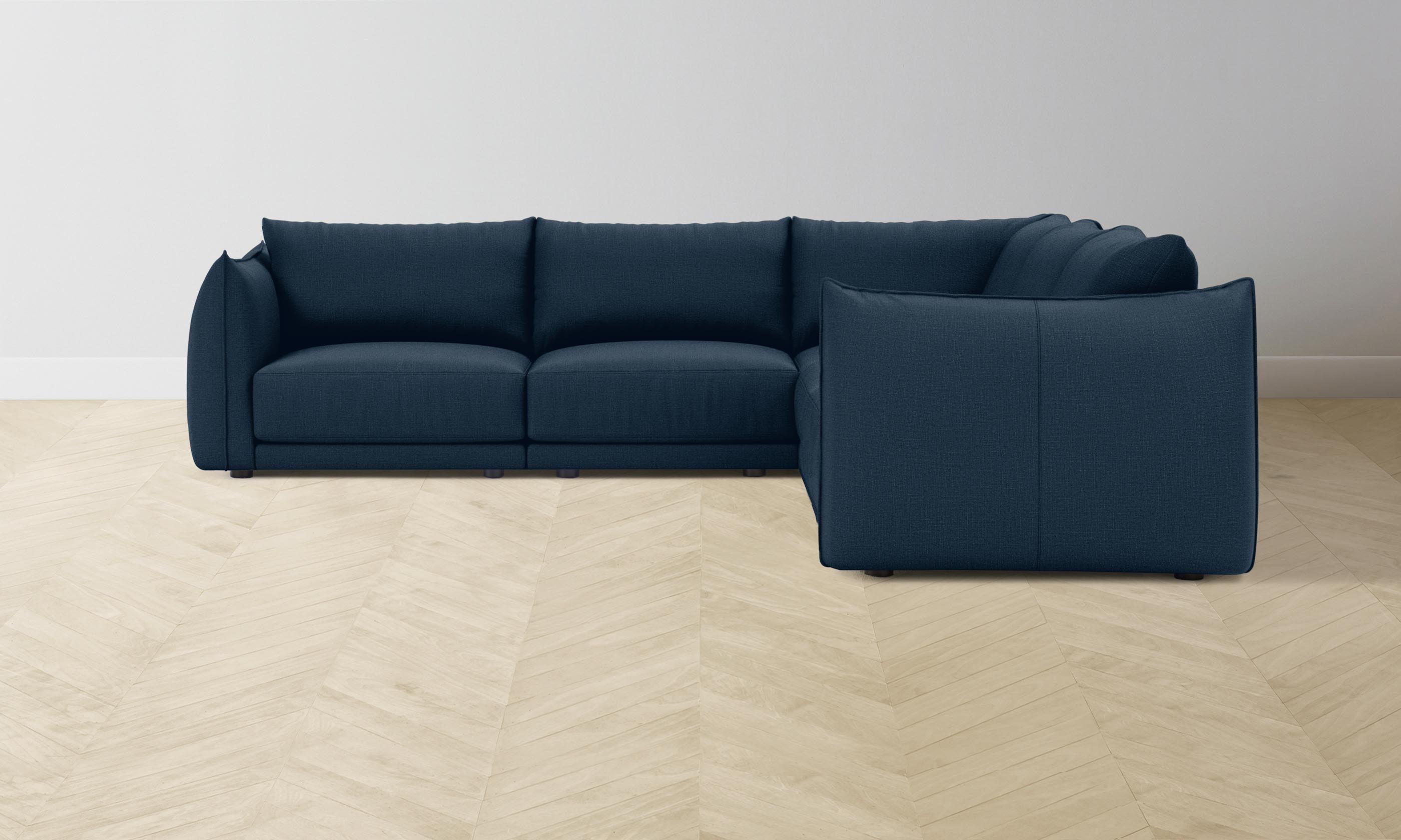 The Jones Modular Sectional Sofa - Performance Linen Weave Fabric in Bay Color | Perfect for Living Room, Family Room & Home Theater Seating