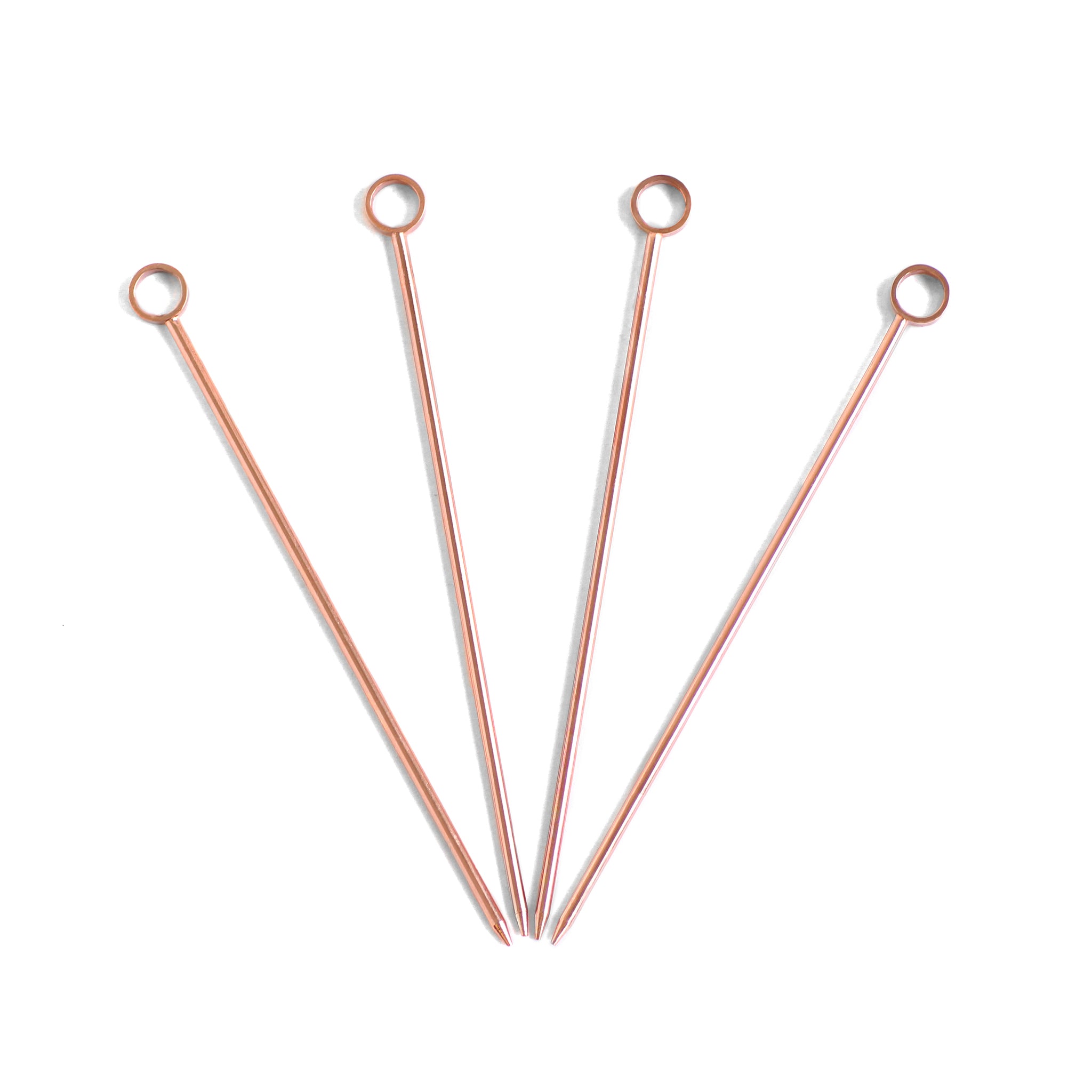Premium Copper-Plated Cocktail Picks - Set of 12 for Martini Garnish, Appetizer Skewers & Party Drink Decorations