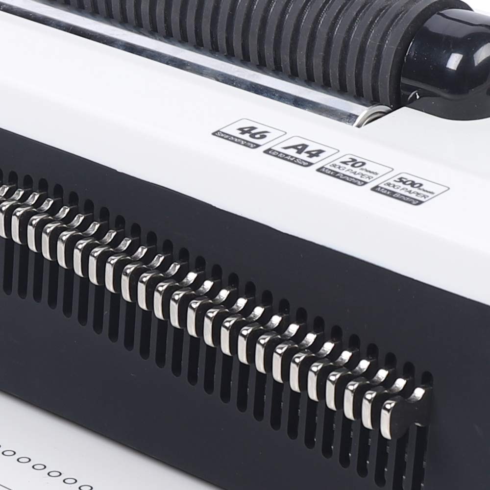 Professional S20A 46-Hole Manual Spiral Coil Binding Machine with Electric Coil Inserter - Includes Free Pliers for Book & Document Binding - Perfect for Office, School, and Home Use