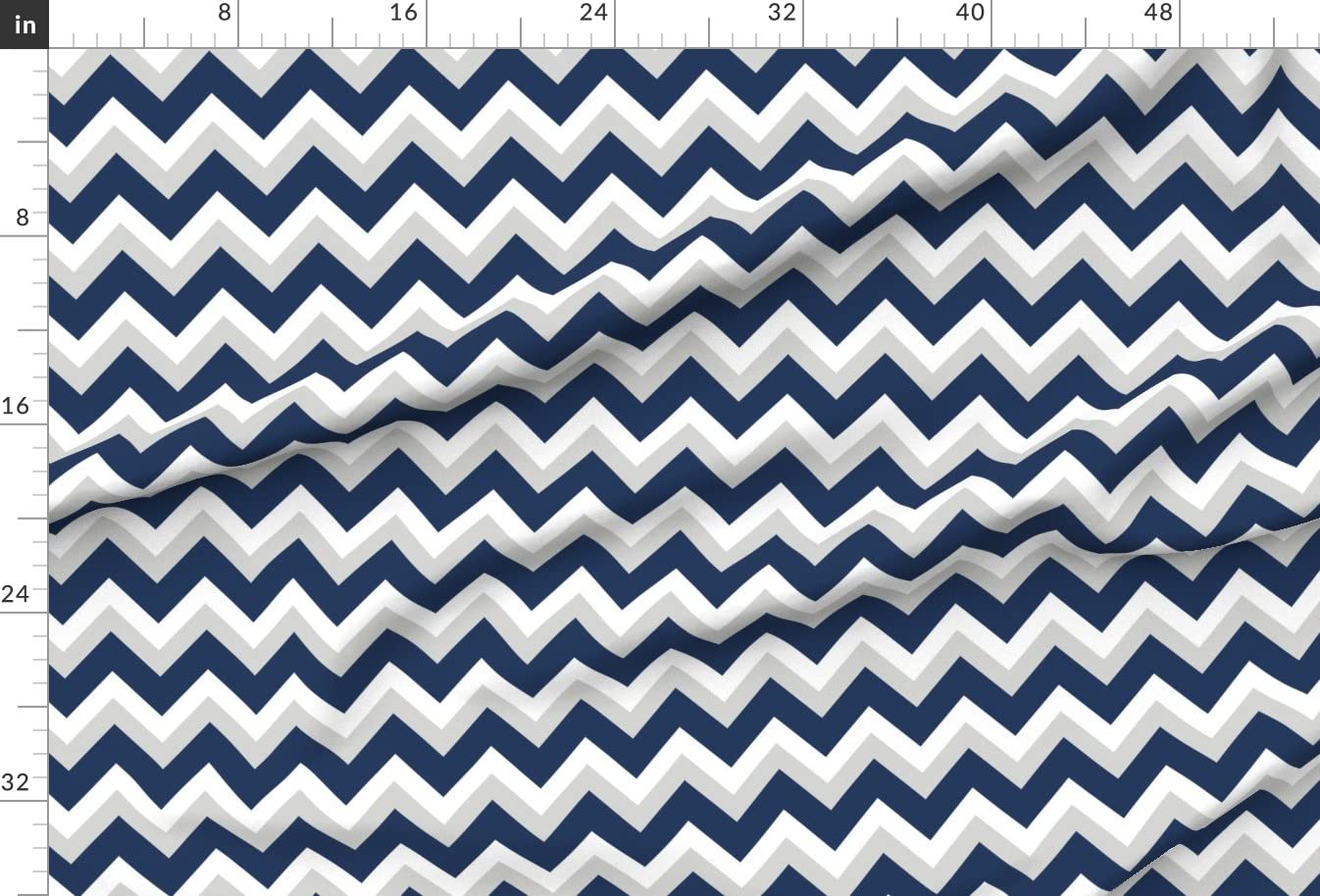 Premium Spoonflower Fabric - Blue Navy Coastal Sea Chevron Zigzag Beach Print on Soft Minky Fabric by The Yard | Perfect for Sewing Baby Blankets, Quilt Backing & Plush Toys | Ideal for Nursery Decor, Beach-Themed Crafts & DIY Home Projects