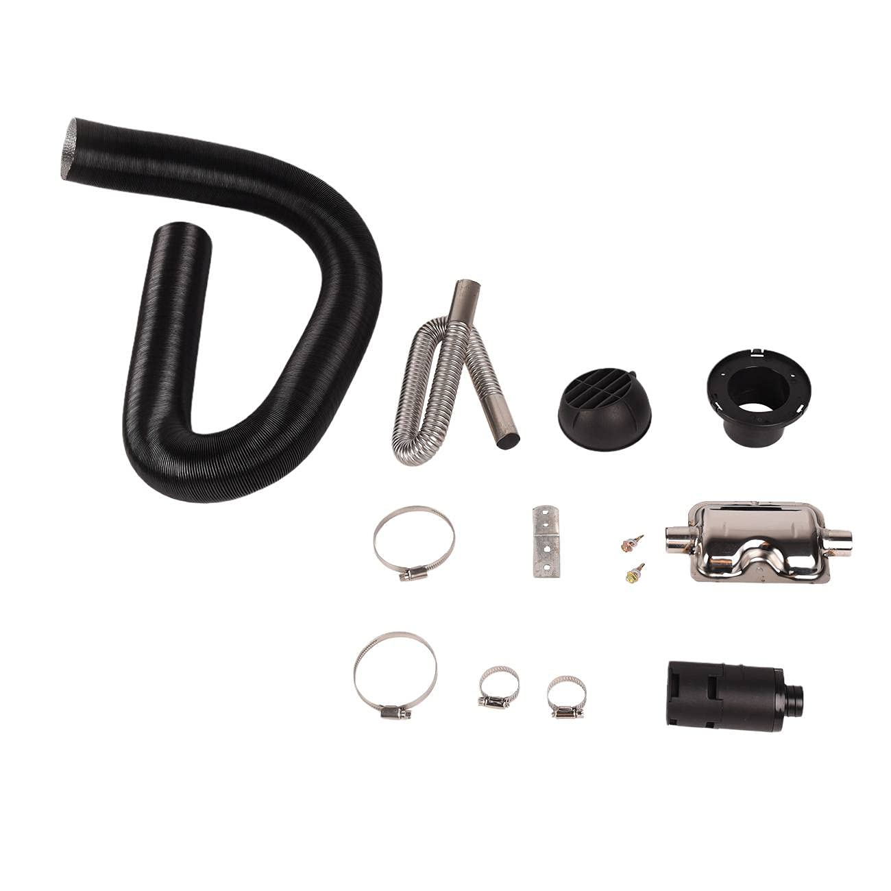 YOYODEER Air Diesel Parking Heater Exhaust Silencer Filter Kit with Intake Pipe & Outlet Vent - Quiet Operation for Trucks, RVs & Camping Vehicles