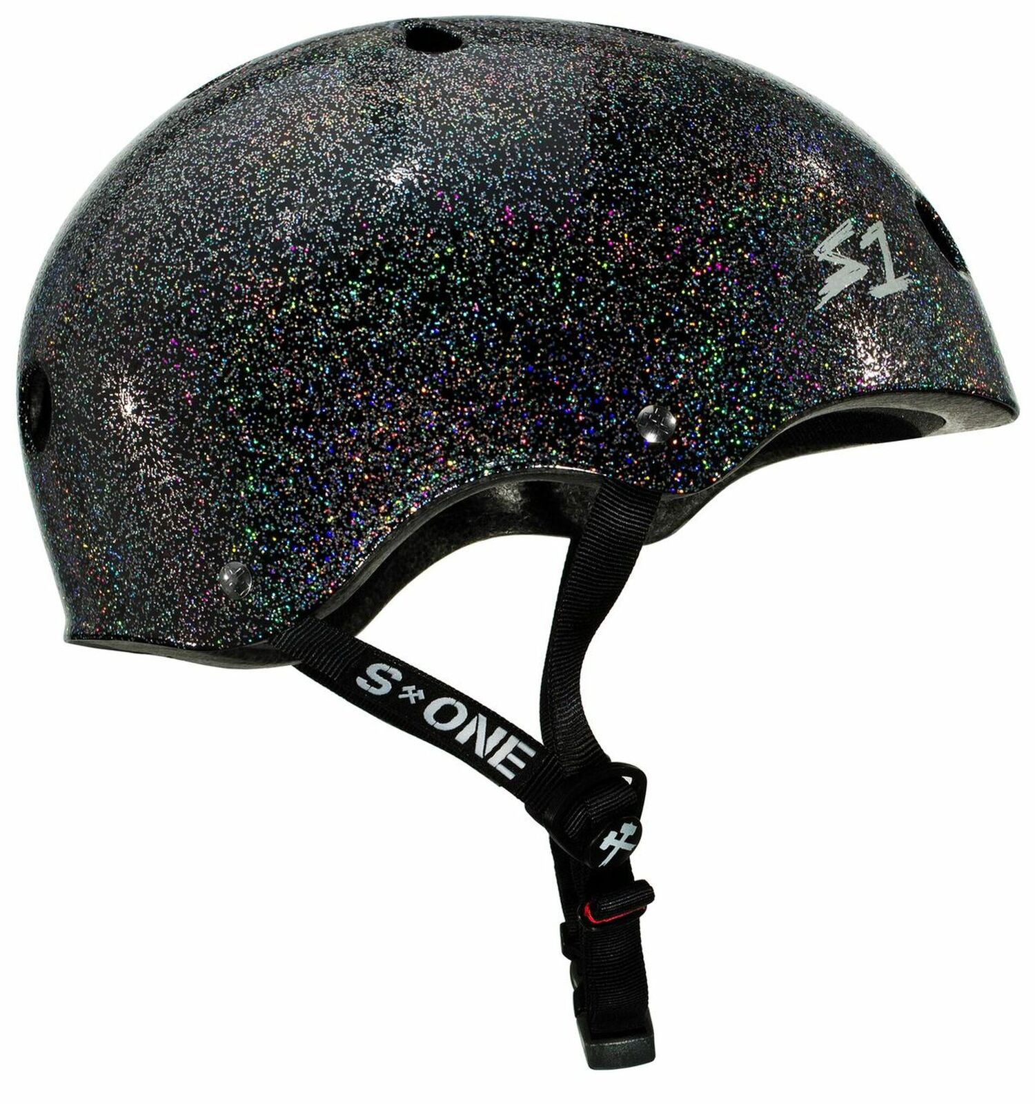 S1 Mega Lifer Helmet - Black Glitter Motorcycle Full Face Helmet for Men & Women - Perfect for Street Biking, Cruising & Urban Commuting