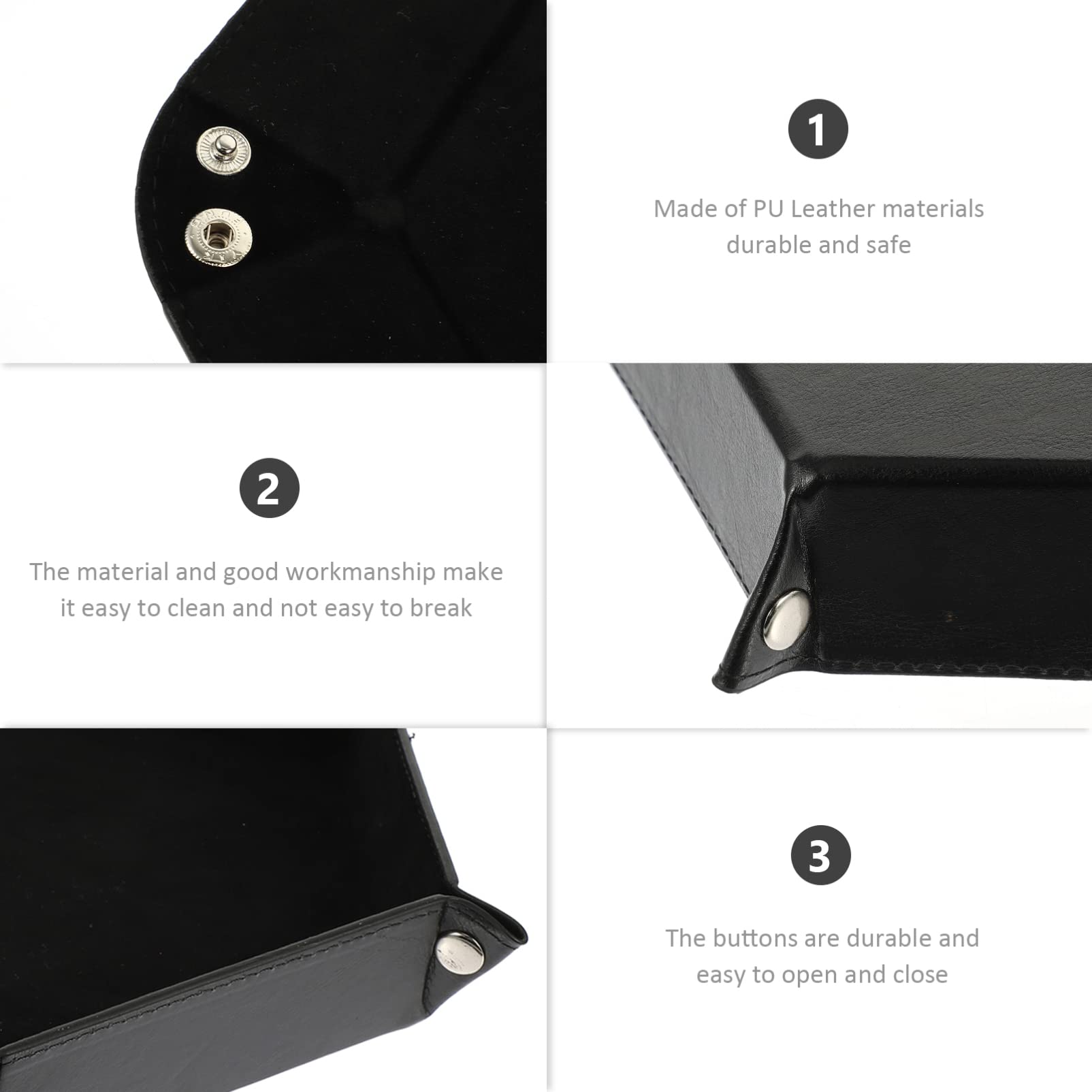 MagicLulu Folding PU Leather Jewelry Display Tray - Multipurpose Storage Organizer for Rings, Earrings & Necklaces | Desk, Vanity & Travel Use