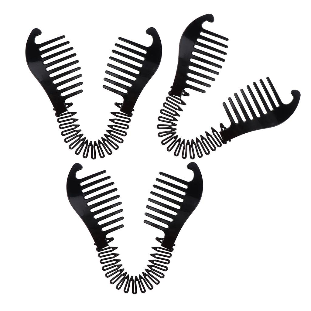 LOSA 3-Piece Hair Styling Clip Set - Bun Donut, Twist & Ponytail Maker Accessories (Black) - Perfect for Updos, Braids & Everyday Hairstyles