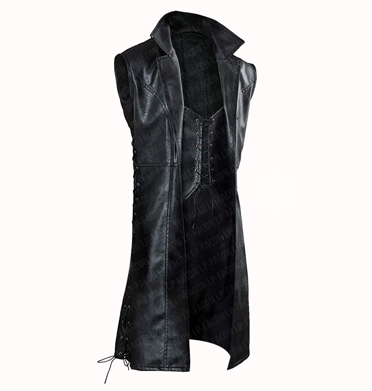 LP-FACON Men's DMC V Mysterious Cosplay Costume Leather Coat Jacket - Stylish Anime Gaming Outfit for Halloween, Cosplay Events & Themed Parties