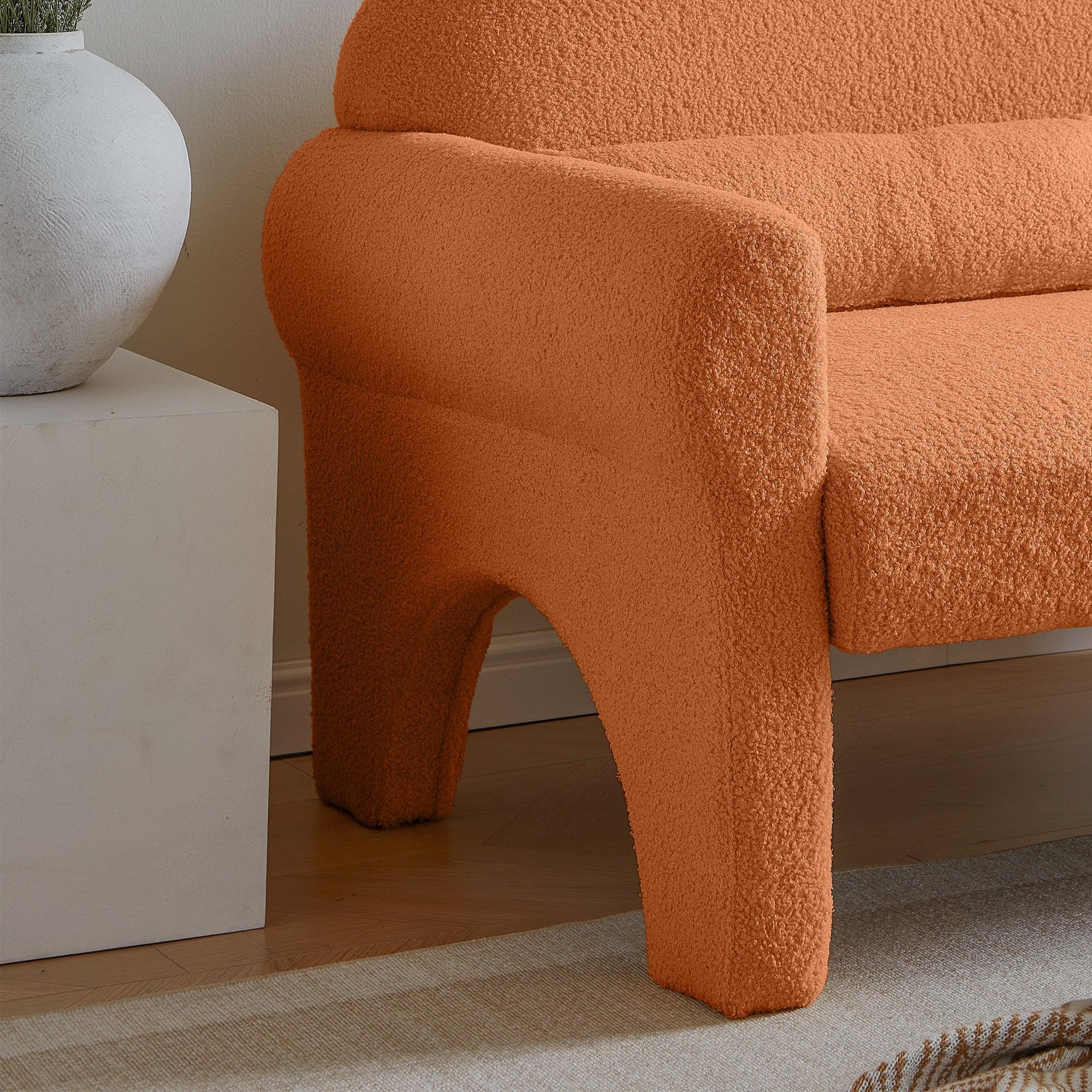 Modern Lambs Wool Fabric Loveseat Sofa for Living Room - Cozy 2-Seater Couch with Soft Upholstery | Perfect for Small Spaces, Apartments & Cozy Home Decor
