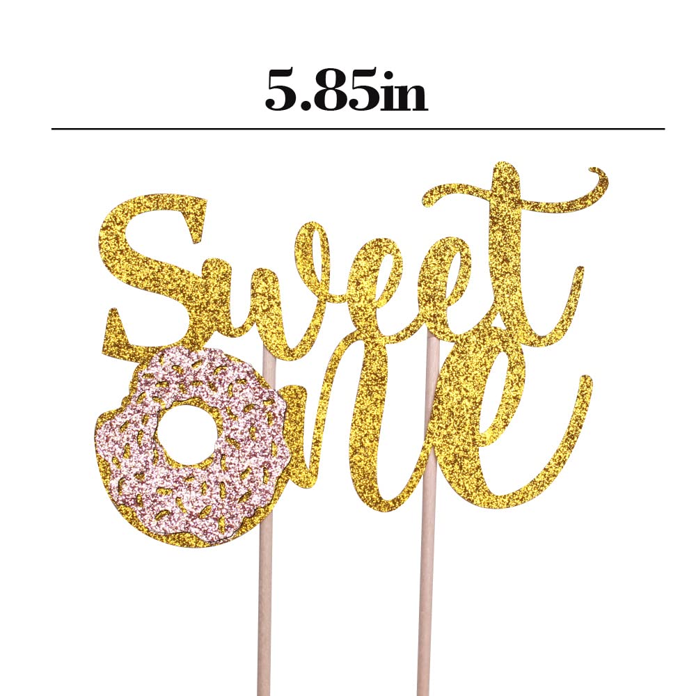 Donut Sweet One Cake Topper - 1st Birthday Party Decorations, First Birthday Cake Decor, Smash Cake Topper for Baby's Milestone Celebration - Perfect for Birthday Cakes, Cupcakes & Dessert Tables