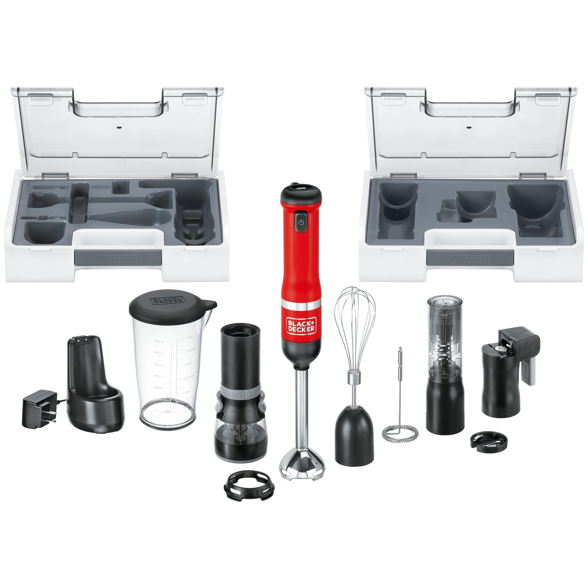 Kitchen Wand™ Cordless 6-in-1 Multi-Purpose Kitchen Tool (Red) - Perfect for Peeling, Slicing, Grating & More - Ideal for Home Cooking & Meal Prep