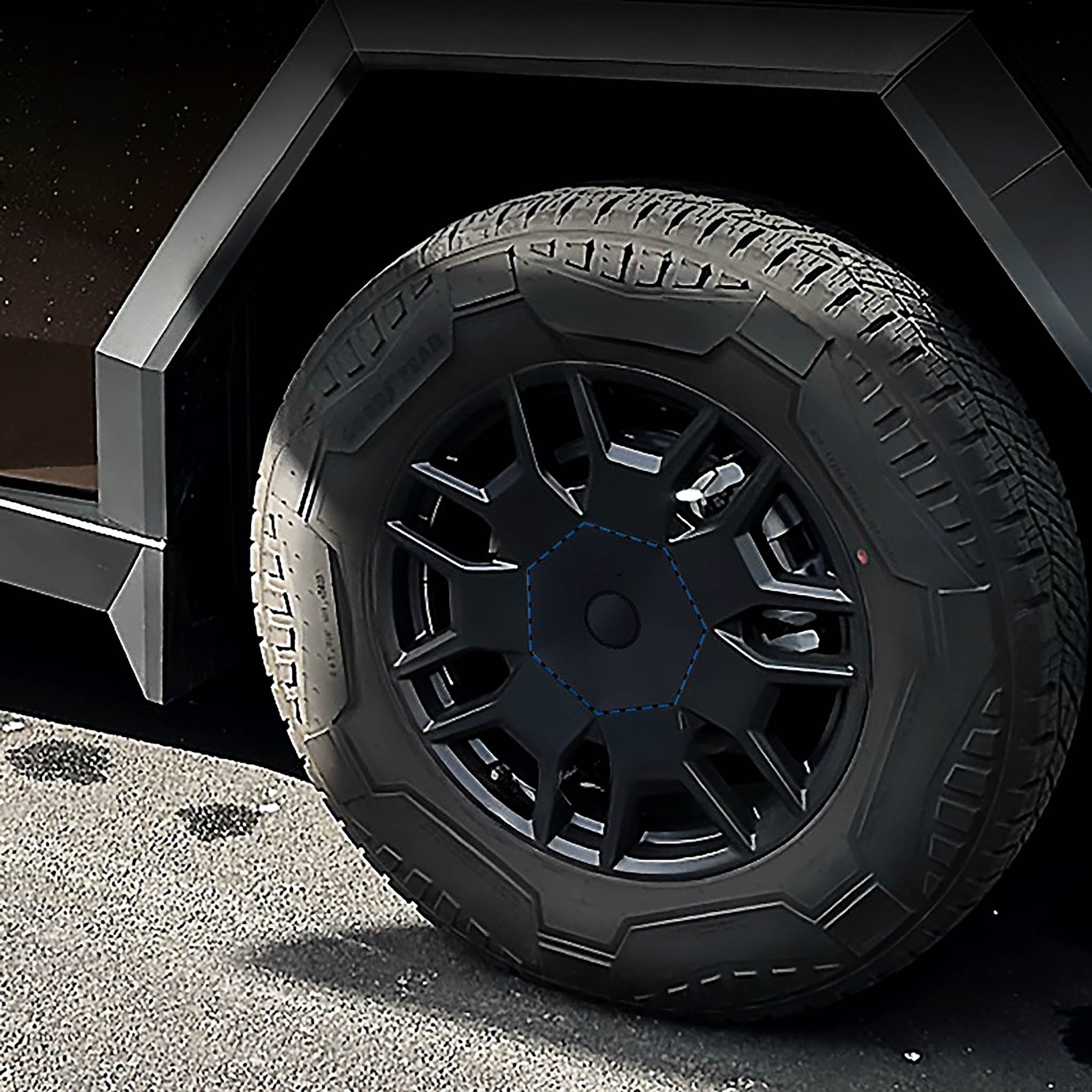 Tesla Cybertruck Wheel Center Hub Caps & Lug Nut Covers (4-Piece Set) - Premium Black Wheel Accessories for Enhanced Style & Protection - Perfect for Off-Roading, Daily Commuting & Car Shows