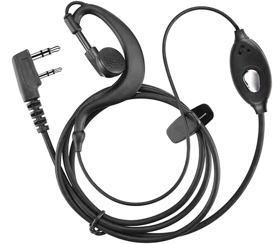 APPSTER Air Acoustic Tube Covert Earpiece with Throat Mic - Invisible In-Ear Headset for Baofeng UV5R & BF-888S Walkie Talkies | Two-Way Radio Communication | Perfect for Security, Construction & Outdoor Activities (Black)
