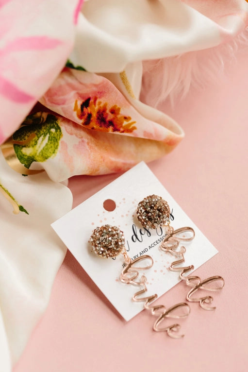 Elegant Rose Gold Crystal Bridal Earrings for Wedding - Perfect for Brides, Bridesmaids & Formal Occasions