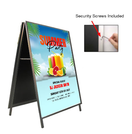 24x72 A-Frame Sign Holder with Security Screws - 1.25