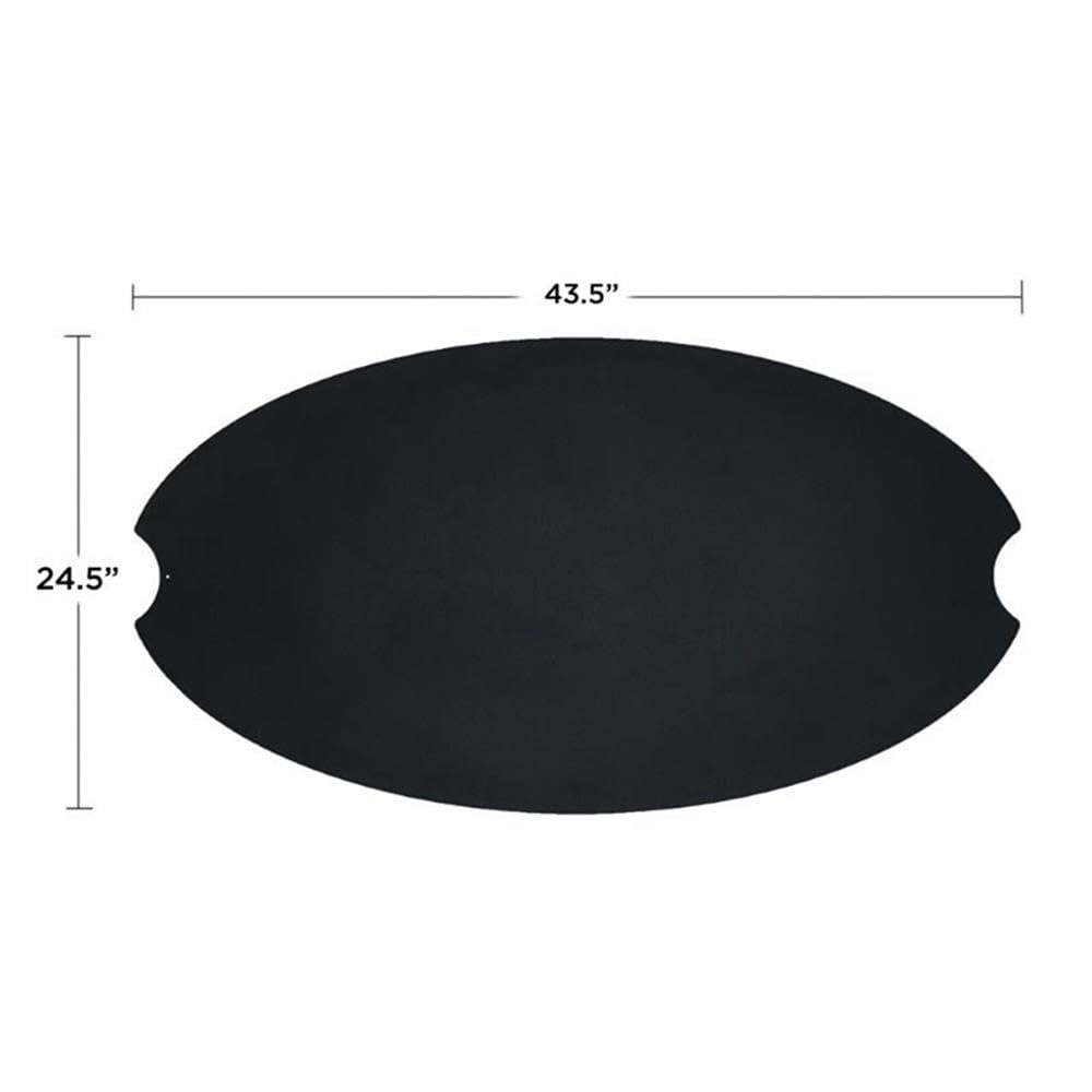 Bowery Hill Modern Black Powder Coated Steel Oval Trash Can Lid - Durable Outdoor & Indoor Waste Bin Cover for Kitchen, Bathroom, Patio