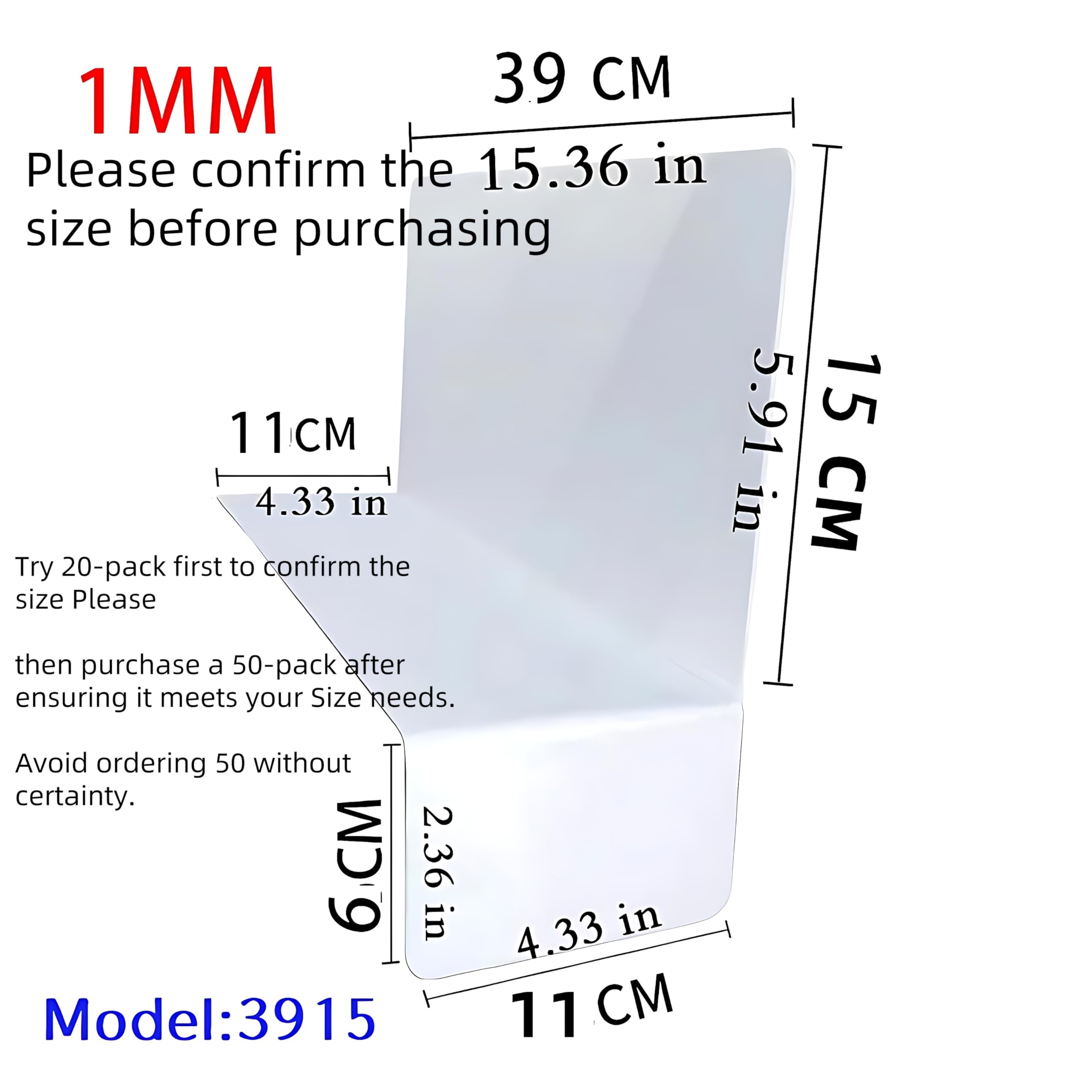 20 Pack PVC Shelf Dividers for Closets - 39x15cm & 11x6cm 1mm Thick - Wood Shelf Organizers, Closet Separators & Bedroom Storage Solutions - Perfect for Wardrobe, Pantry & Office Organization