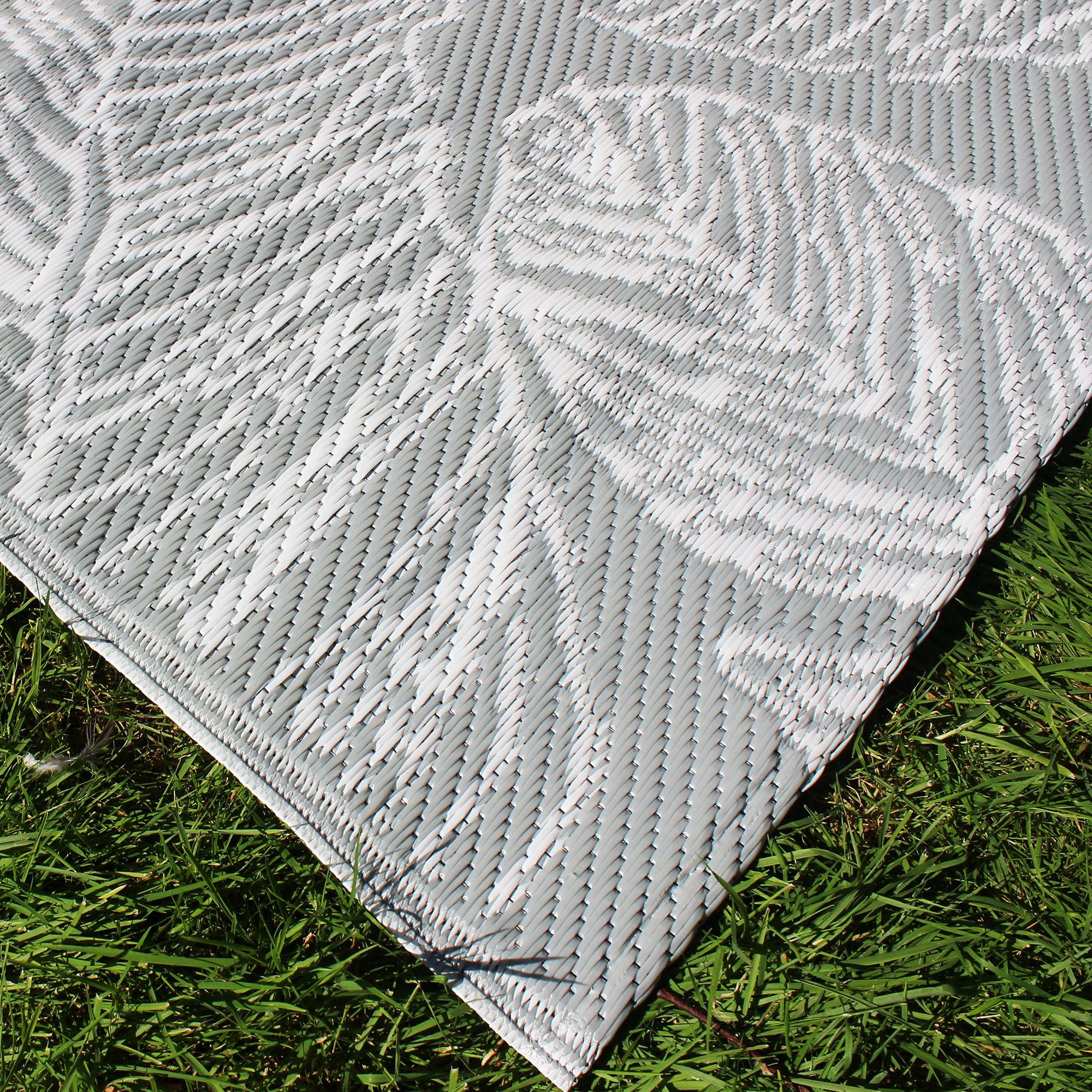 Premium Fusion Matteo Outdoor Rug - Waterproof & UV Resistant Grey Patio Carpet for Garden, Deck, and Poolside Use