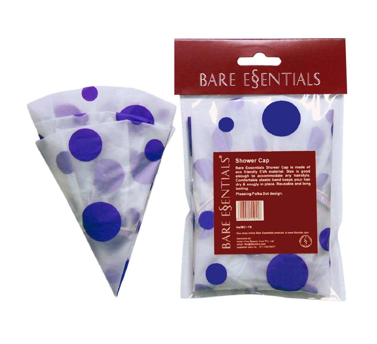 Bare Essentials Shower Cap - 13g Waterproof Bath Hair Protector for Women & Men | Perfect for Swimming, Spa, Hair Treatments & Daily Shower Use