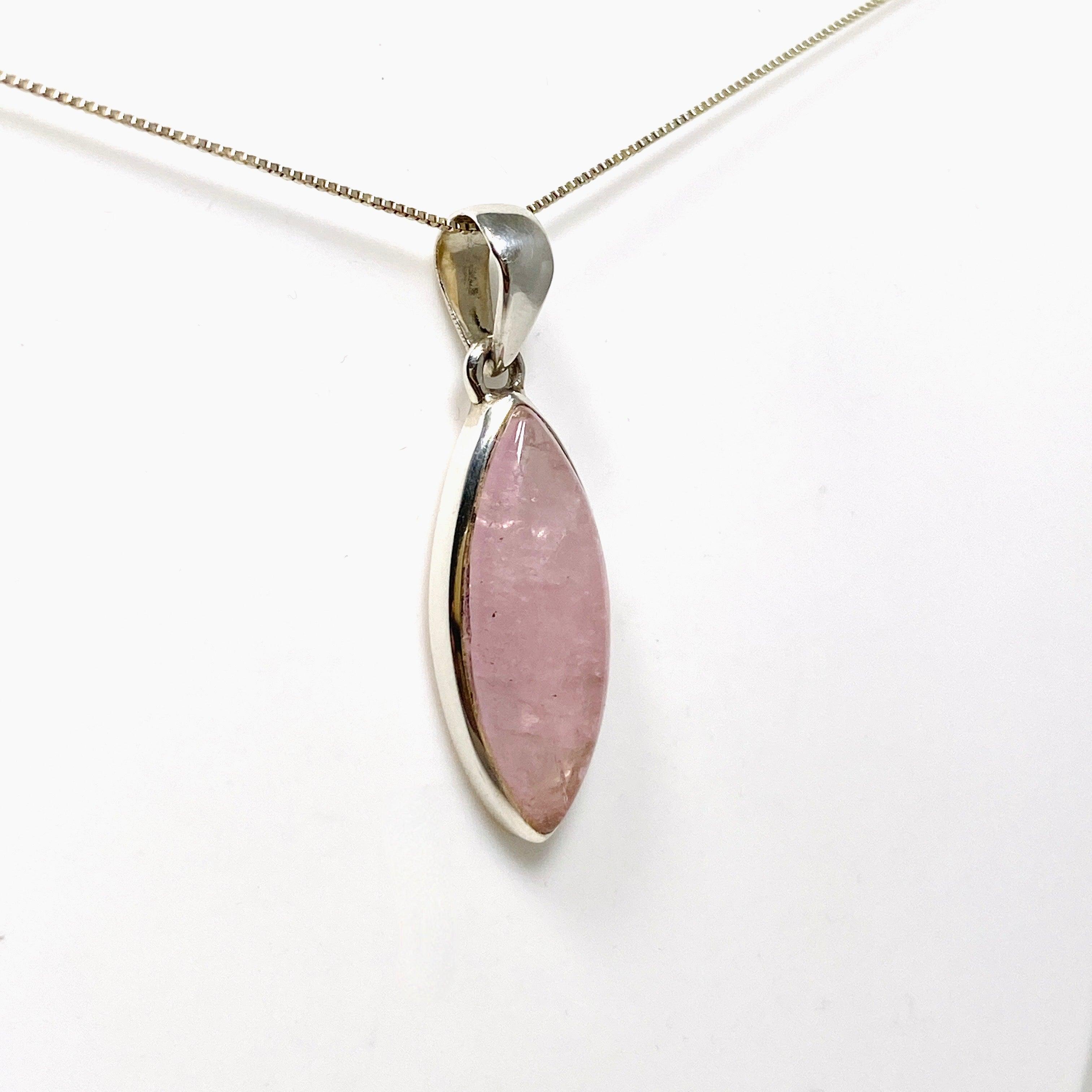 Morganite Marquise Pendant Necklace PPGJ690 - Elegant Rose Gold Jewelry for Women, Perfect for Weddings, Anniversaries & Special Occasions