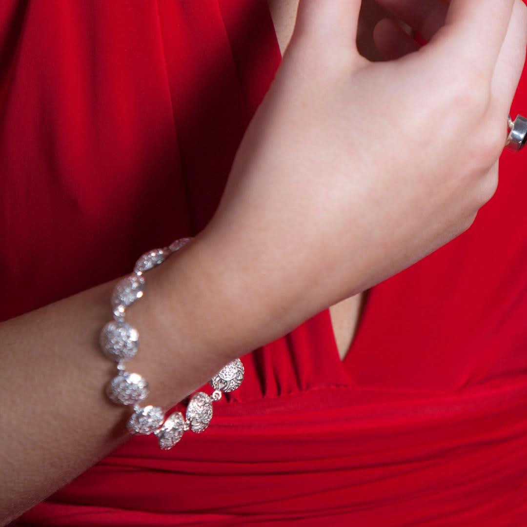 Memory Keeper Bracelet - White Gold Jewelry for Women | Engraveable Photo Charm Bracelet | Perfect Gift for Mom, Wife, Daughter | Birthday, Anniversary, Mother's Day Present
