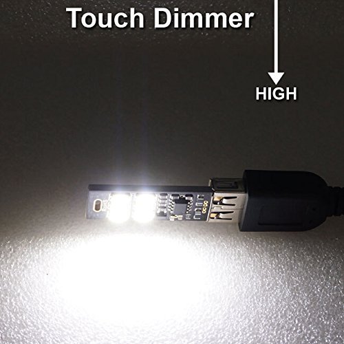5pcs Super Bright 6-LED USB Keychain Light with Smart Touch Dimming - Mini LED Circuit Board Lamp for Laptop Keyboard, Night Reading & DIY Projects (Warm White)