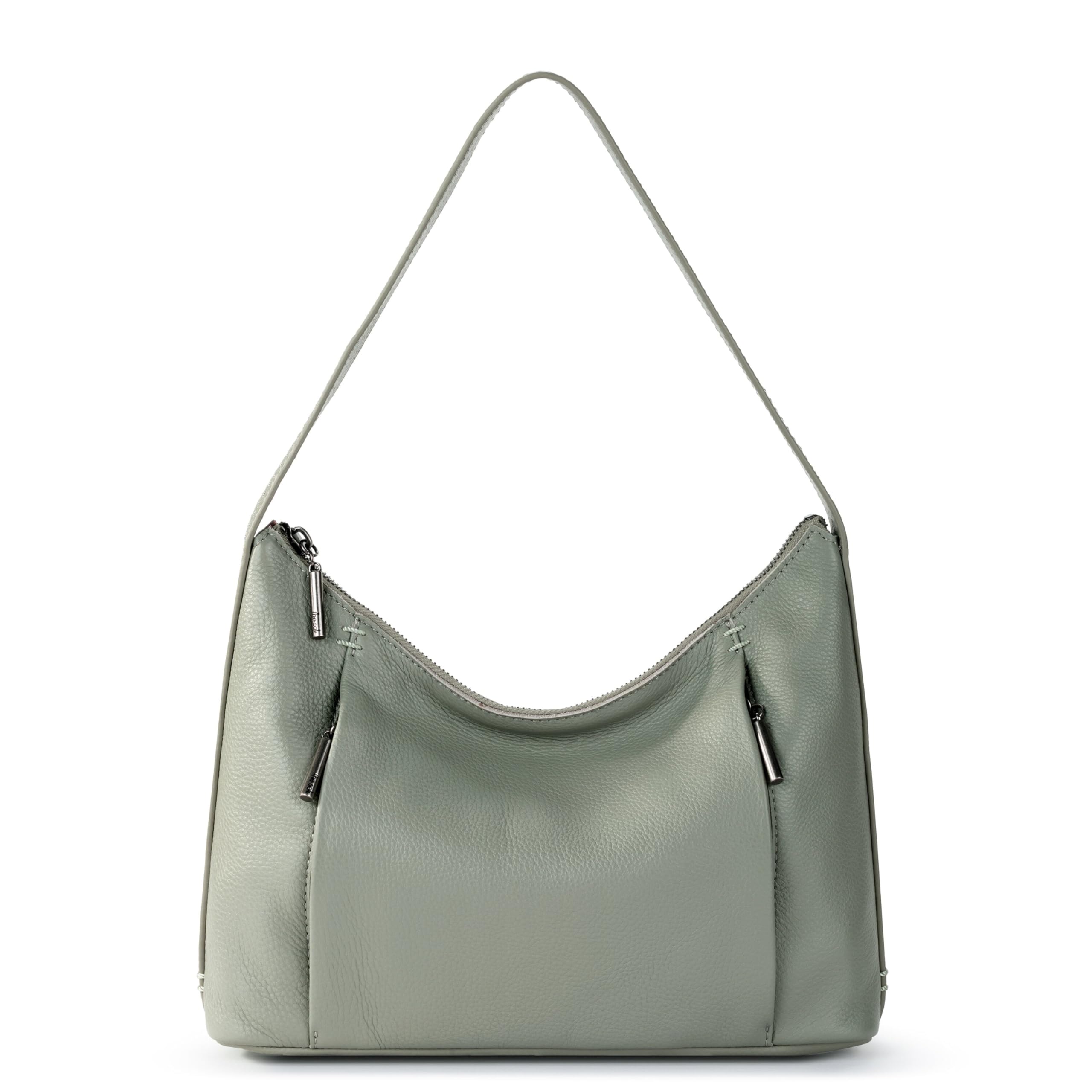 The Sak Brook Hobo Leather Shoulder Bag - Single Strap Crossbody Purse for Women in Meadow Green | Perfect for Work, Travel & Everyday Use