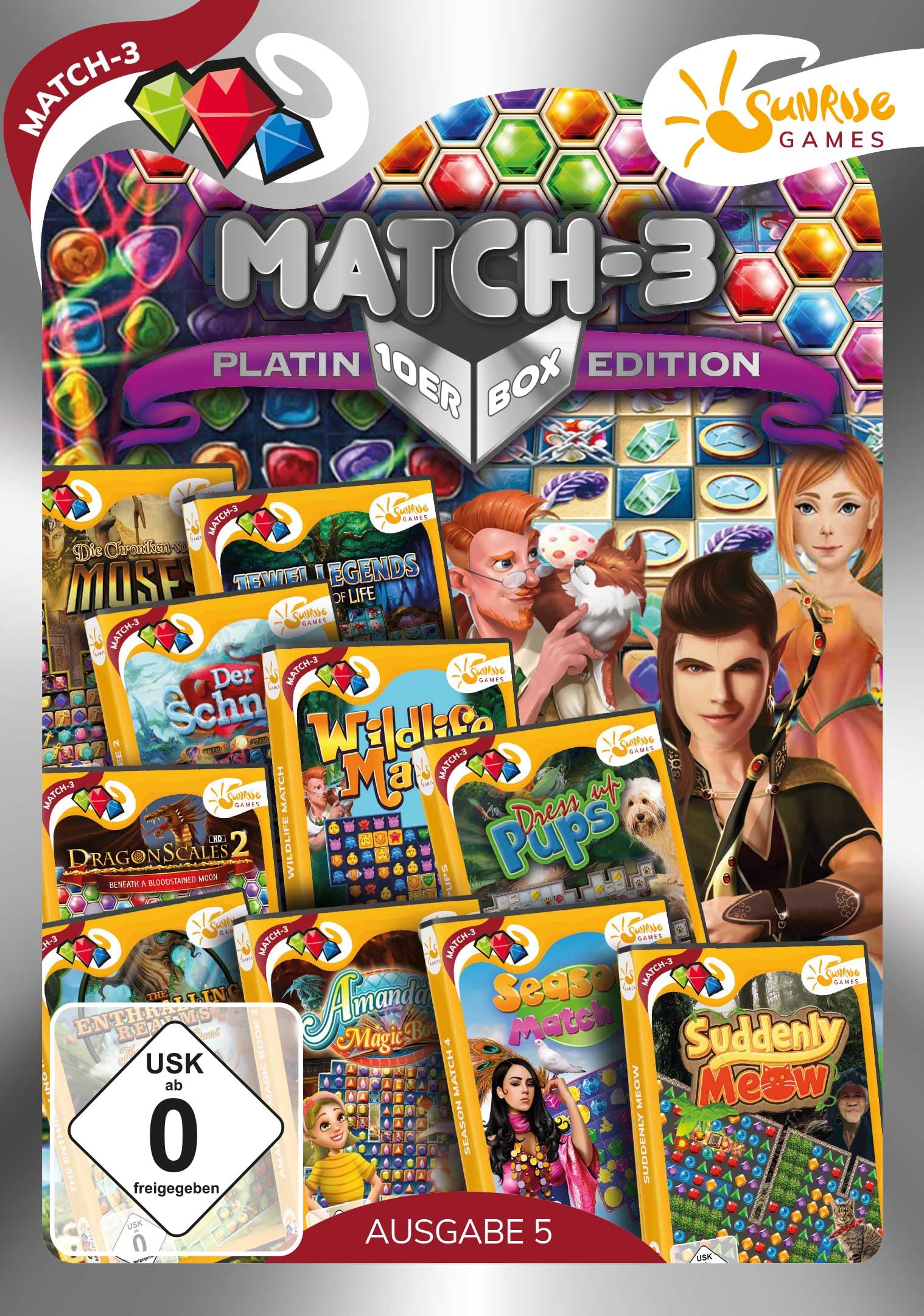 Match 3 Platinum Box 5 - Premium Puzzle Game for Adults & Kids - Fun Brain Training & Stress Relief - Perfect for Travel, Office Breaks & Family Game Nights