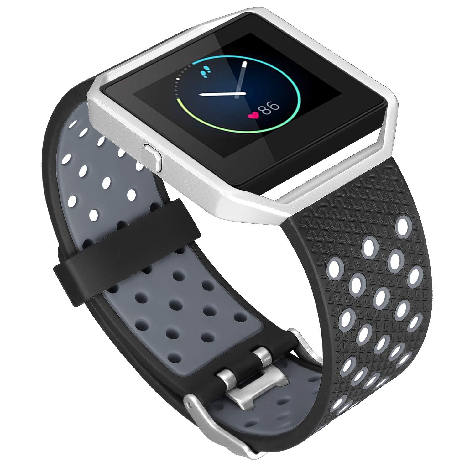 iHillon Fitbit Blaze Replacement Band - Soft Silicone Sport Wrist Strap for Men & Women - Breathable, Durable & Comfortable - Compatible with Fitbit Blaze Smartwatch - Perfect for Workouts, Running & Daily Wear