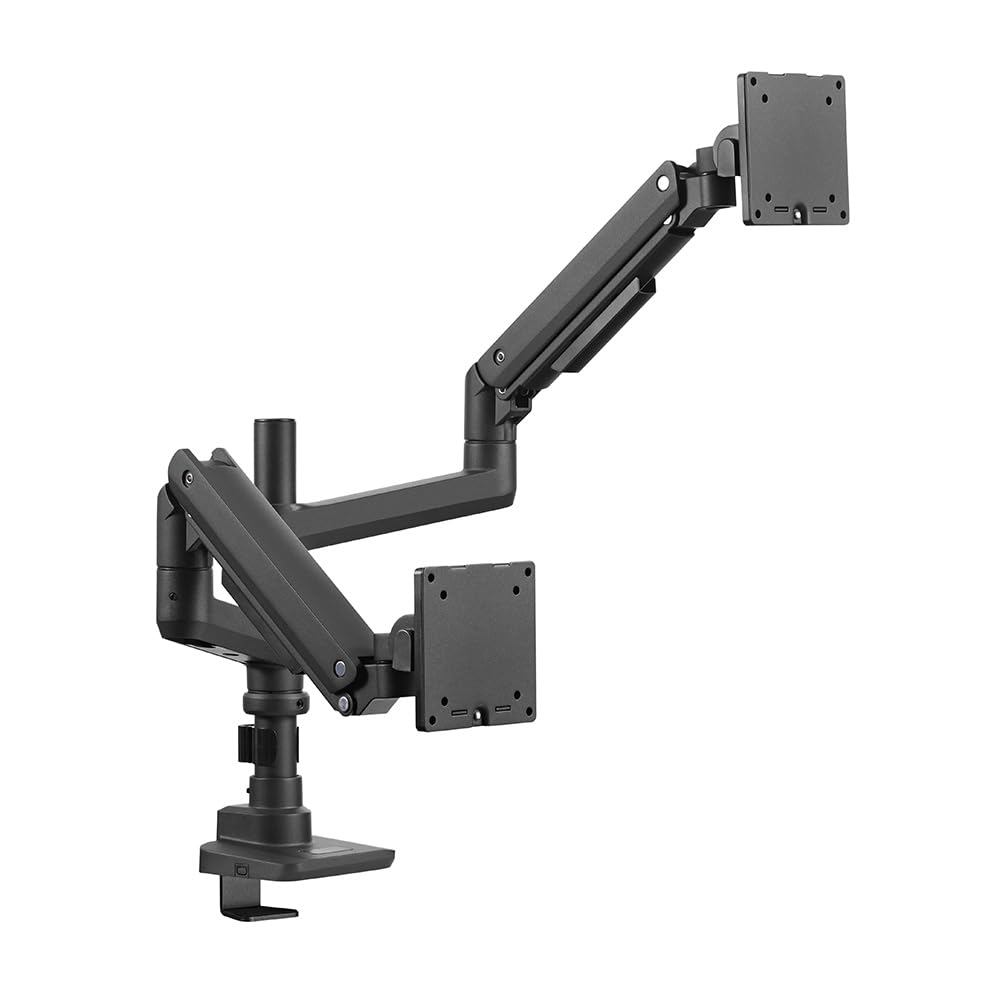 HINOMI MovMax Heavy Duty Dual Monitor Arm - Adjustable Ergonomic Desk Mount for 17-32 Inch Screens - Black (Perfect for Home Office, Gaming & Workspace Setup)